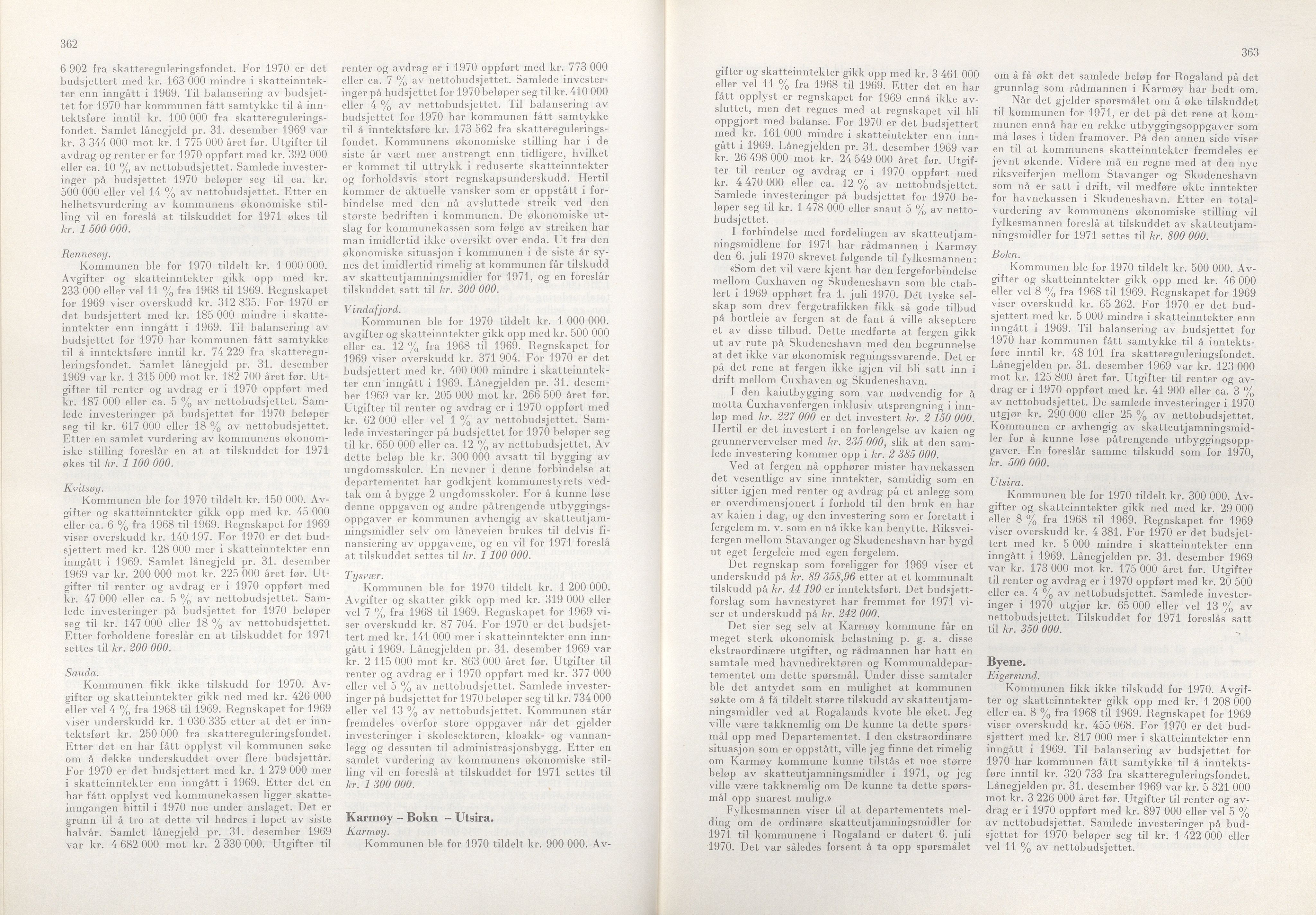 Rogaland fylkeskommune - Fylkesrådmannen , IKAR/A-900/A/Aa/Aaa/L0090: Møtebok , 1970, p. 362-363