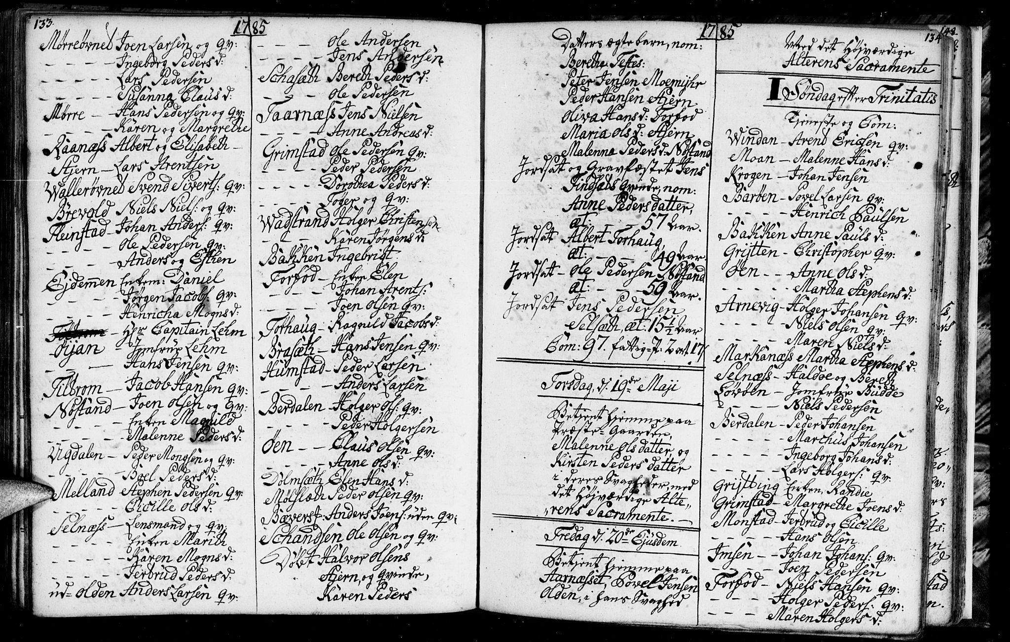 Ministerialprotokoller, klokkerbøker og fødselsregistre - Sør-Trøndelag, AV/SAT-A-1456/655/L0685: Parish register (copy) no. 655C01, 1777-1788, p. 133-134