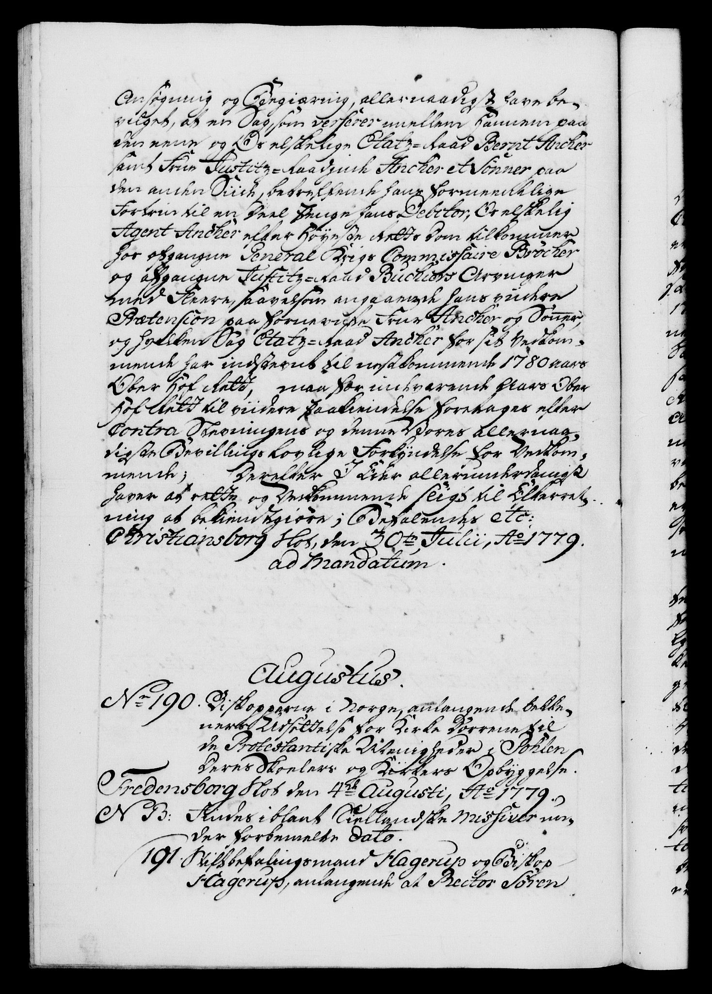 Danske Kanselli 1572-1799, AV/RA-EA-3023/F/Fc/Fca/Fcab/L0042: Norske tegnelser, 1777-1781, p. 427b