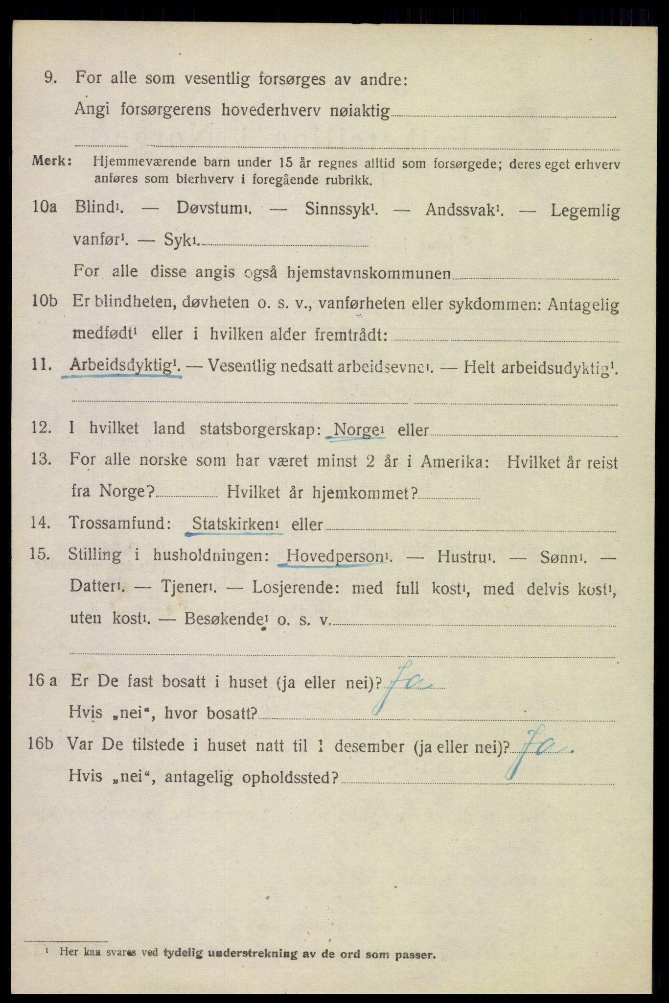 SAH, 1920 census for Ringebu, 1920, p. 8006