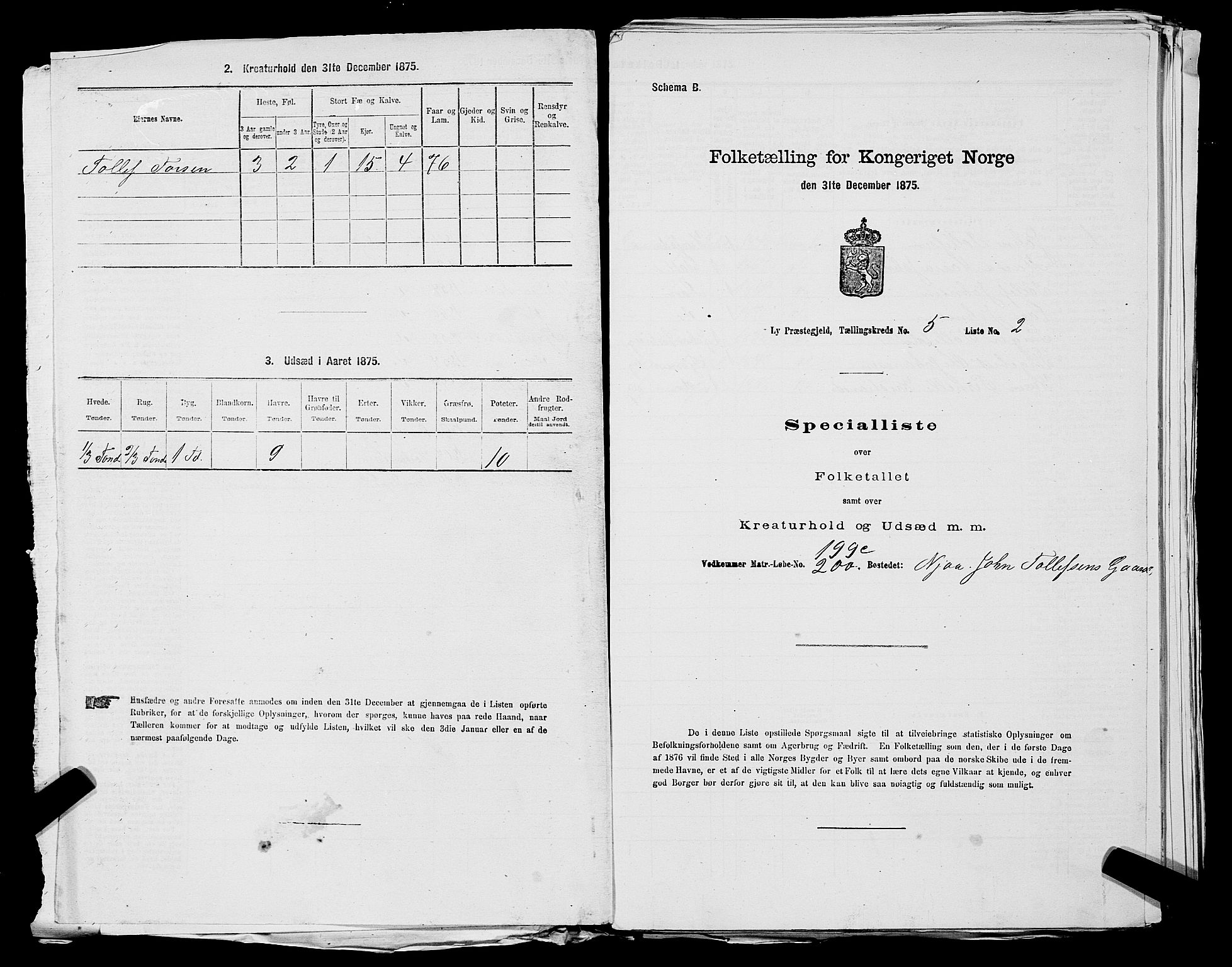 SAST, 1875 census for 1121P Lye, 1875, p. 612