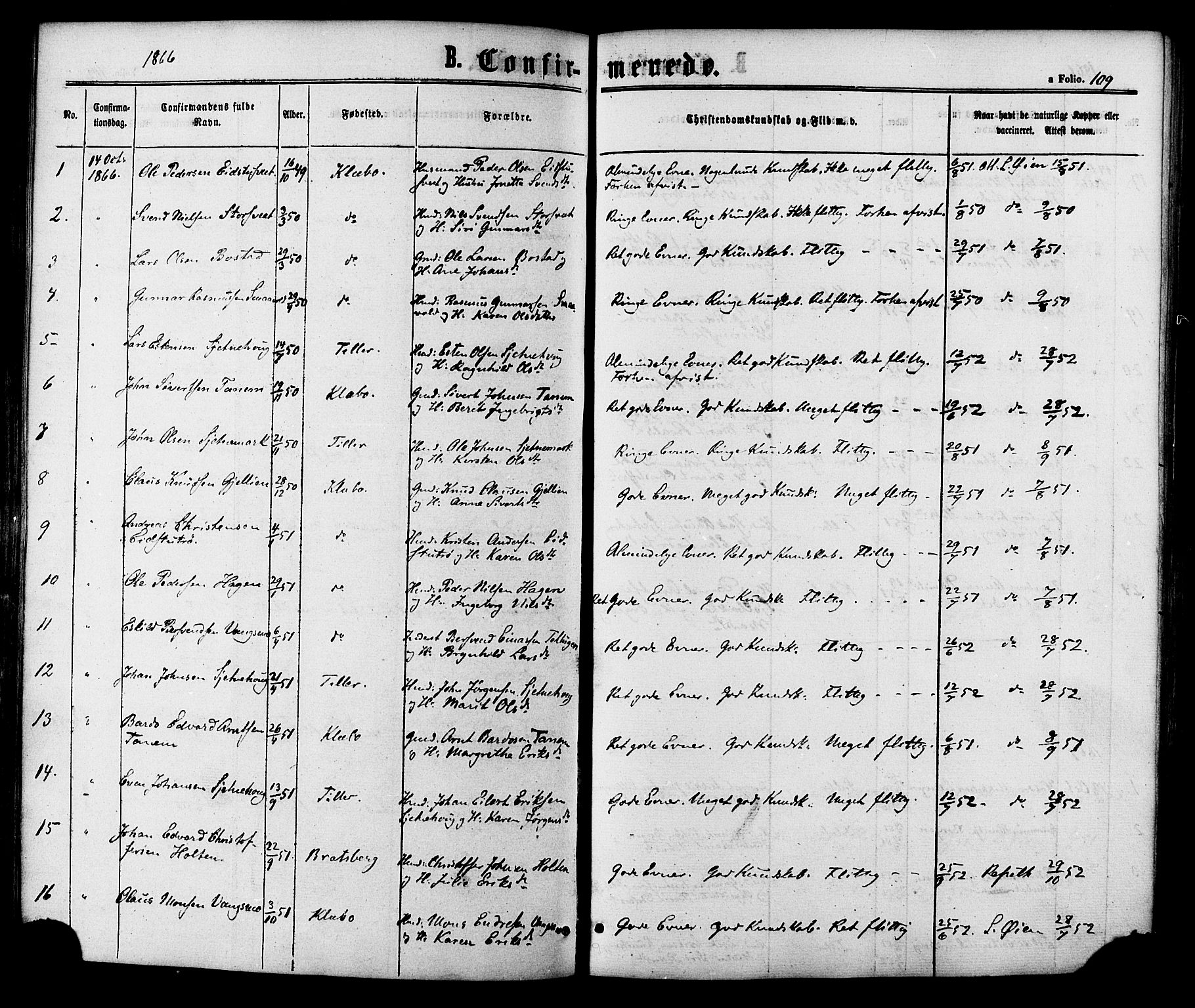 Ministerialprotokoller, klokkerbøker og fødselsregistre - Sør-Trøndelag, SAT/A-1456/618/L0442: Parish register (official) no. 618A06 /1, 1863-1879, p. 109