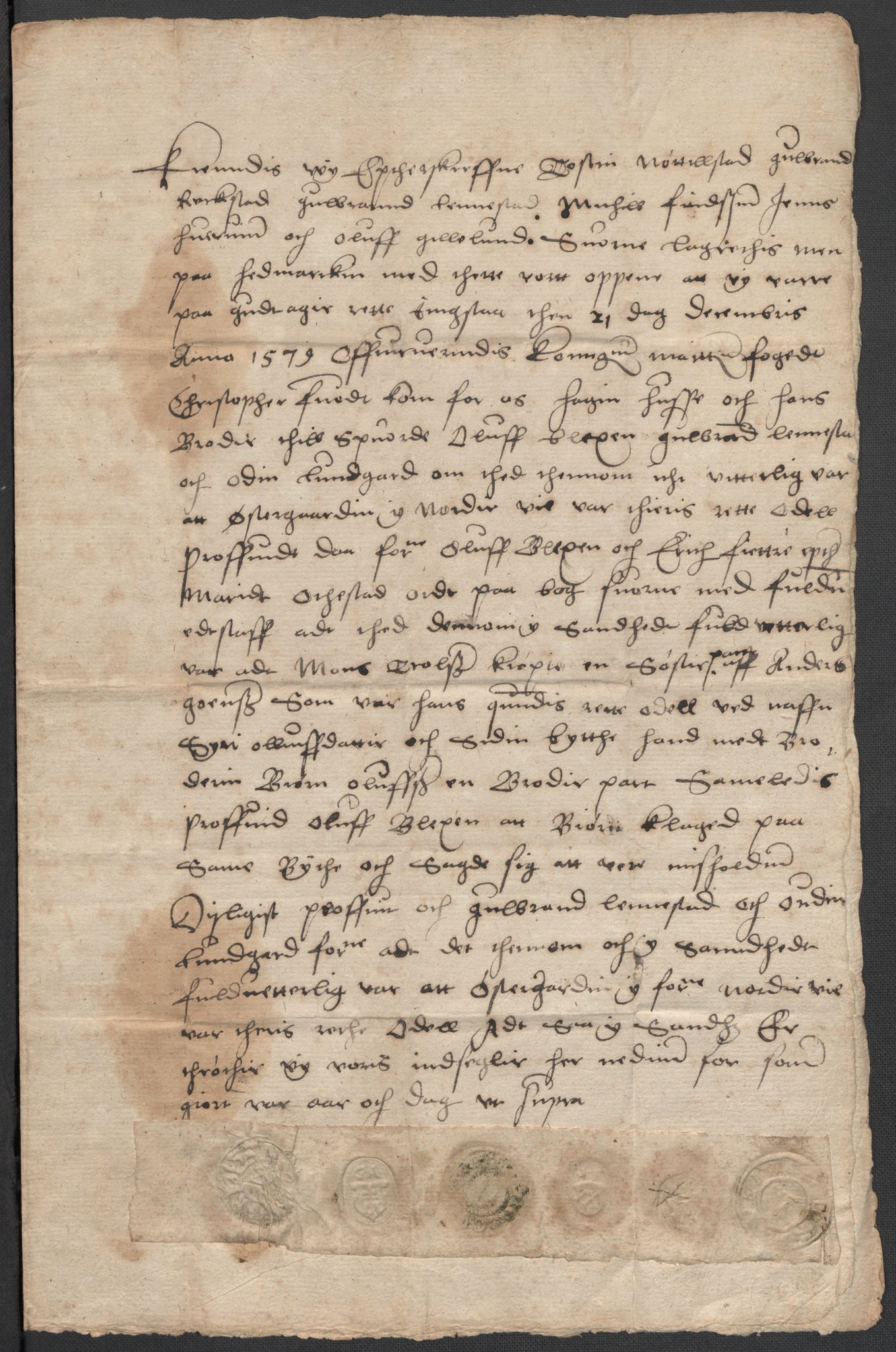 Riksarkivets diplomsamling, AV/RA-EA-5965/F02/L0081: Dokumenter, 1579, p. 46