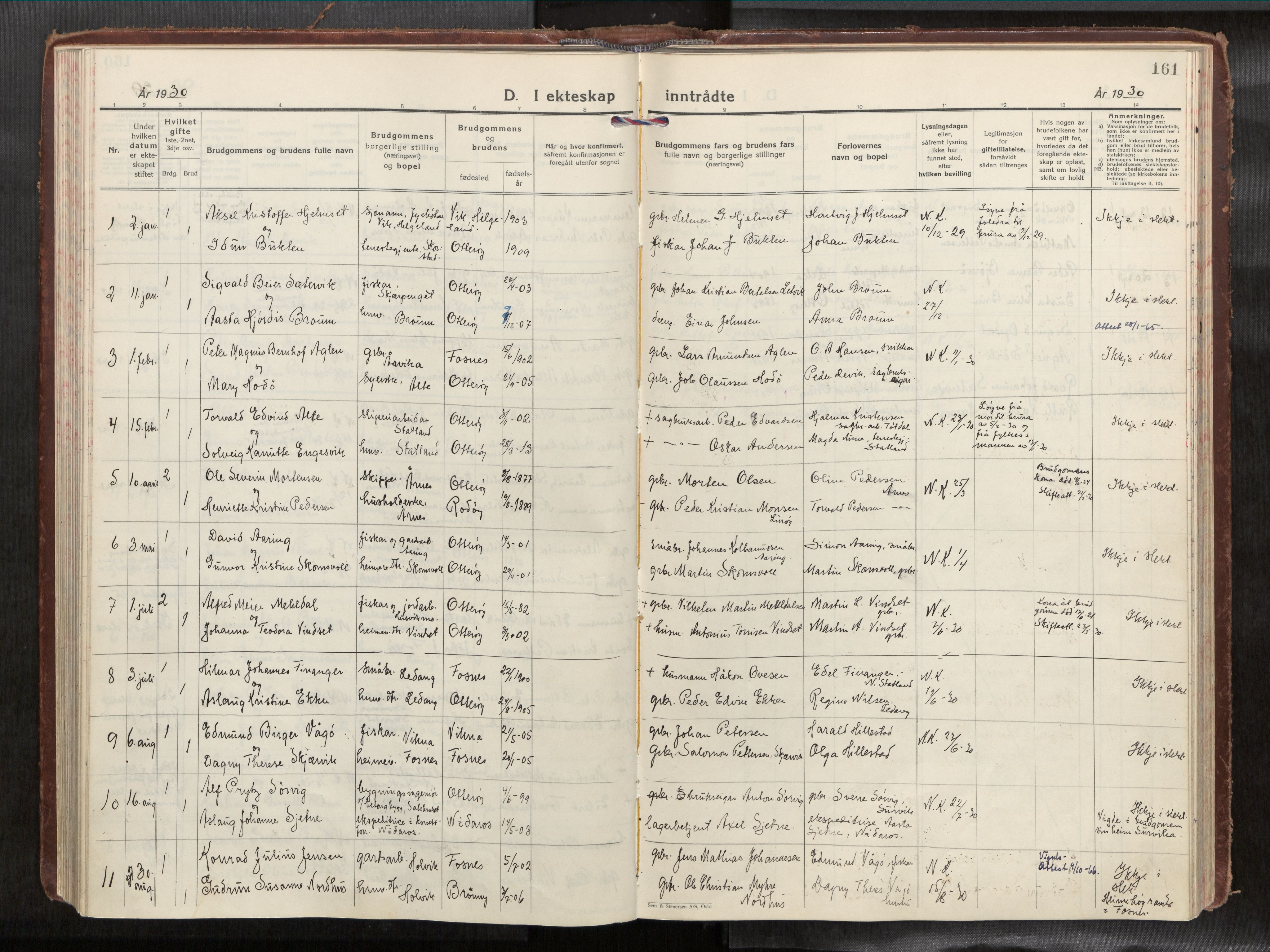 Ministerialprotokoller, klokkerbøker og fødselsregistre - Nord-Trøndelag, AV/SAT-A-1458/774/L0629a: Parish register (official) no. 774A04, 1927-1945, p. 161