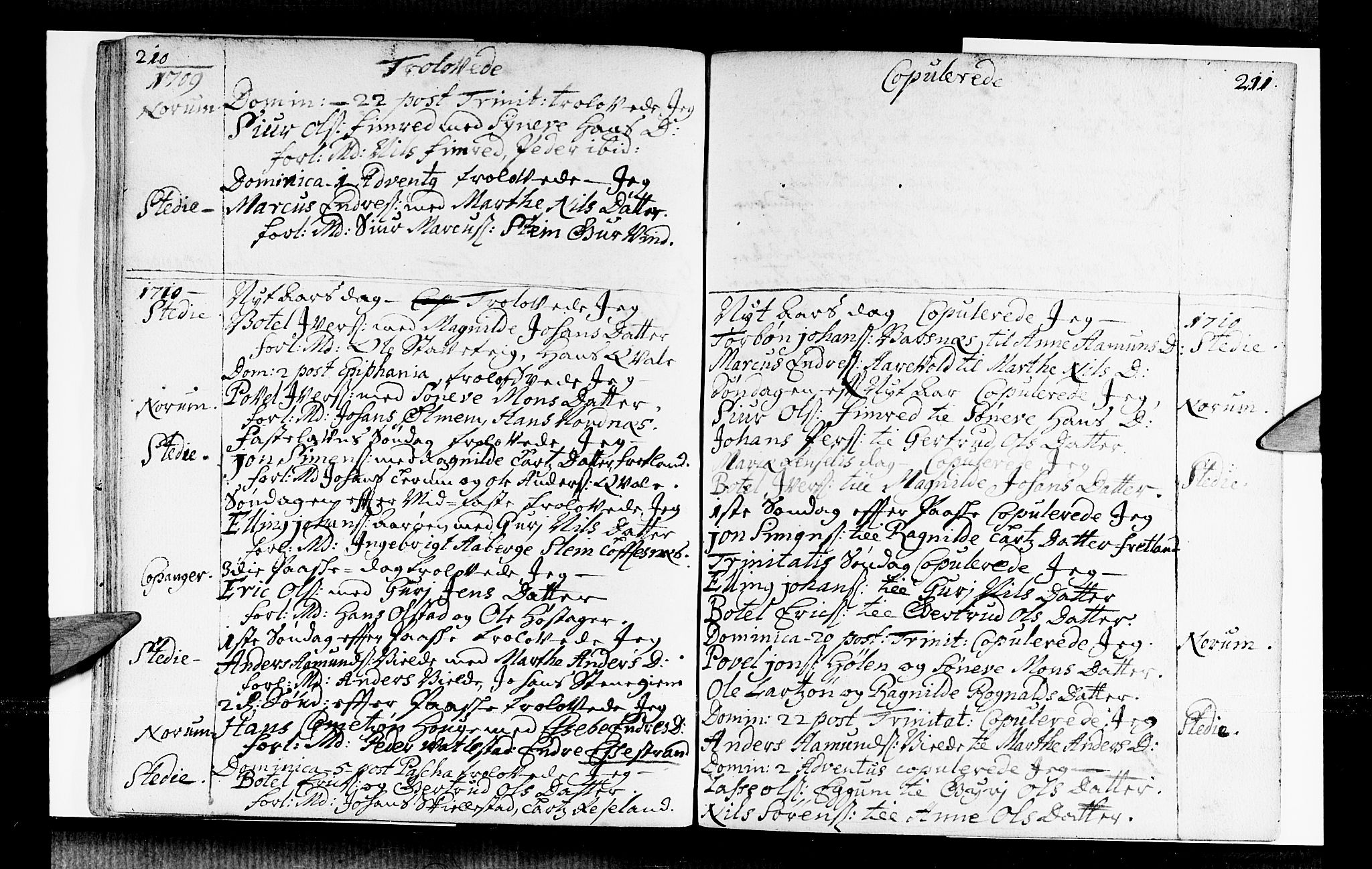 Sogndal sokneprestembete, AV/SAB-A-81301/H/Haa/Haaa/L0001: Parish register (official) no. A 1, 1689-1713, p. 210-211