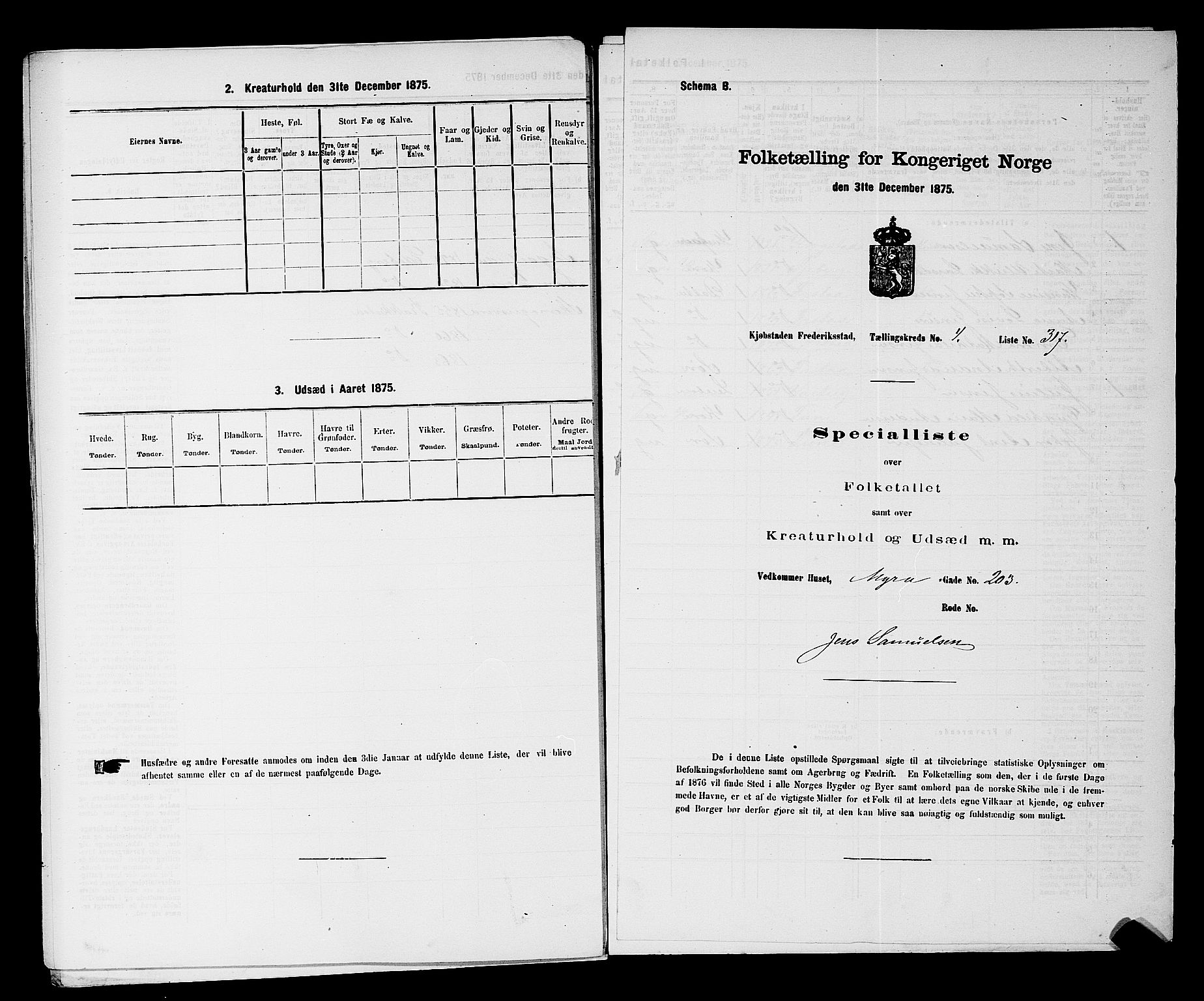 RA, 1875 census for 0103B Fredrikstad/Fredrikstad, 1875, p. 757