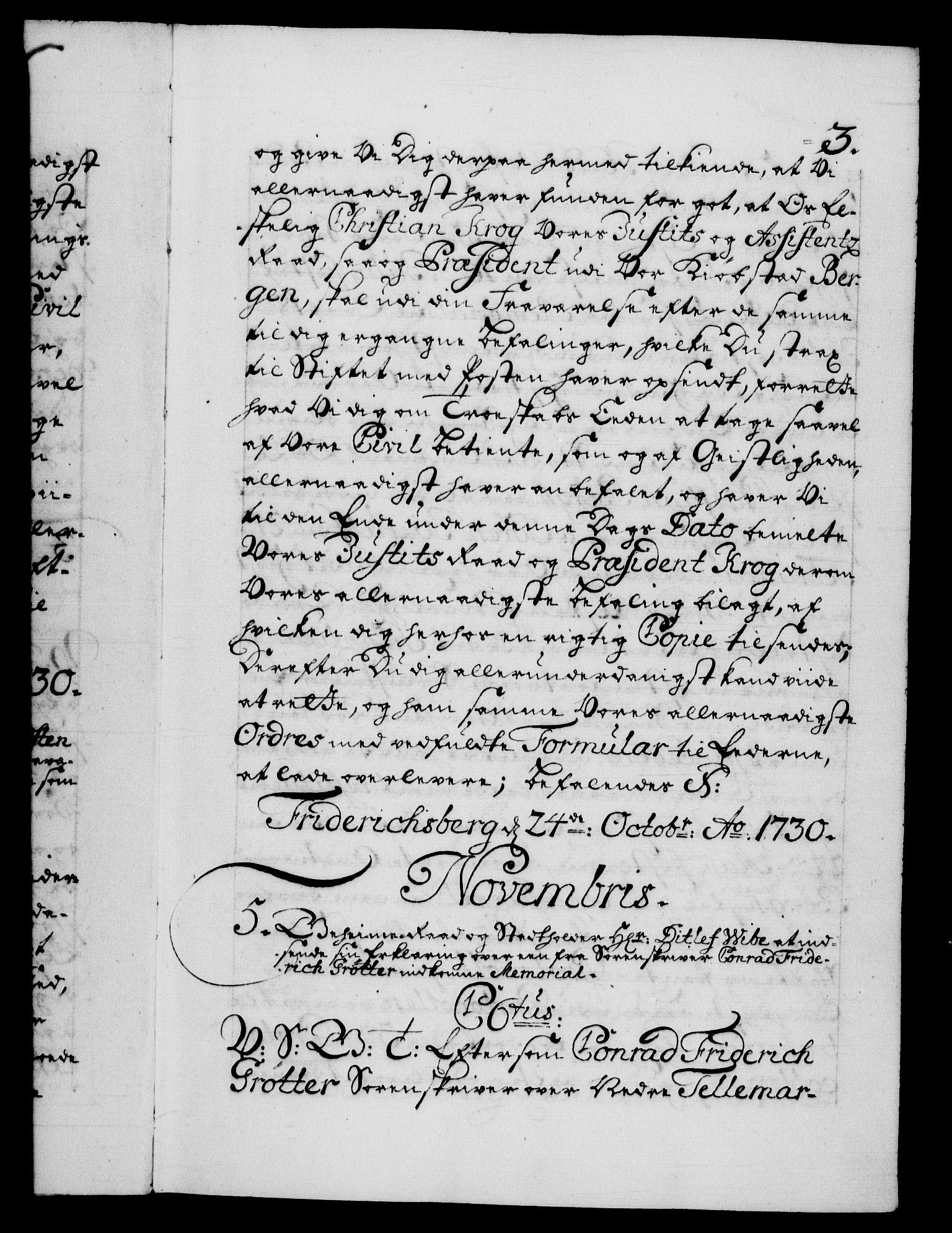 Danske Kanselli 1572-1799, RA/EA-3023/F/Fc/Fca/Fcab/L0025: Norske tegnelser, 1730-1733, p. 3a