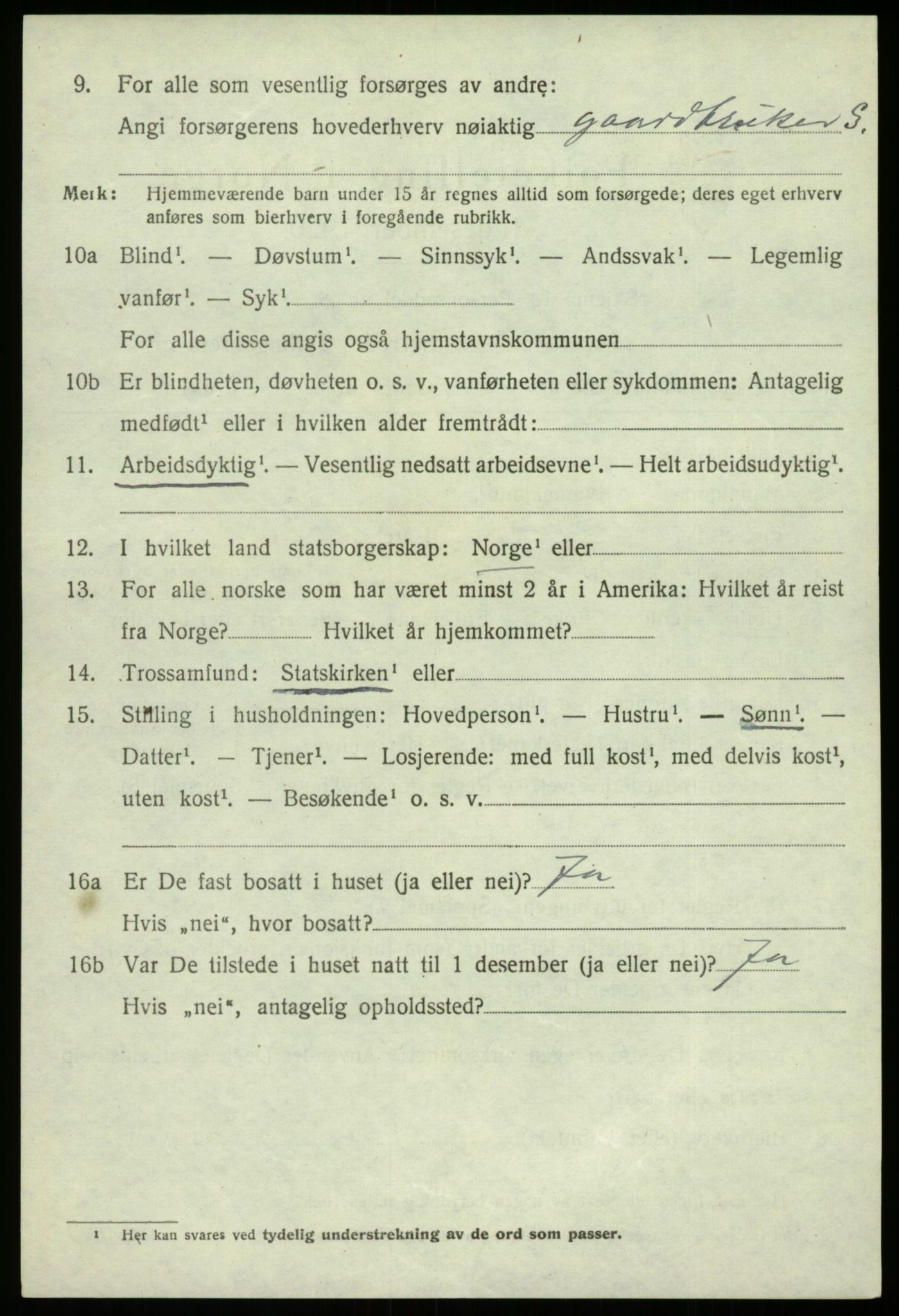 SAB, 1920 census for Fusa, 1920, p. 1558