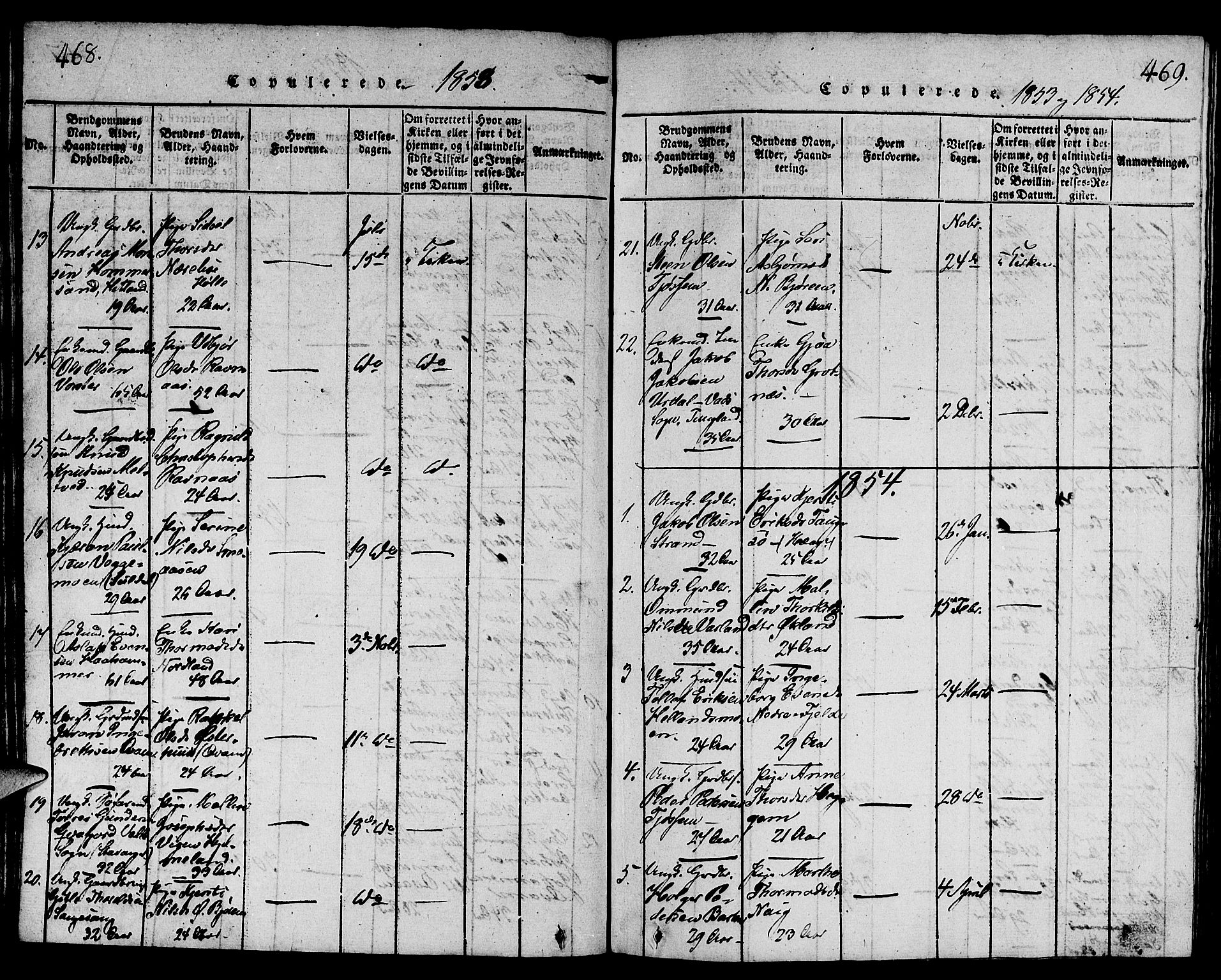 Strand sokneprestkontor, AV/SAST-A-101828/H/Ha/Hab/L0001: Parish register (copy) no. B 1, 1816-1854, p. 468-469