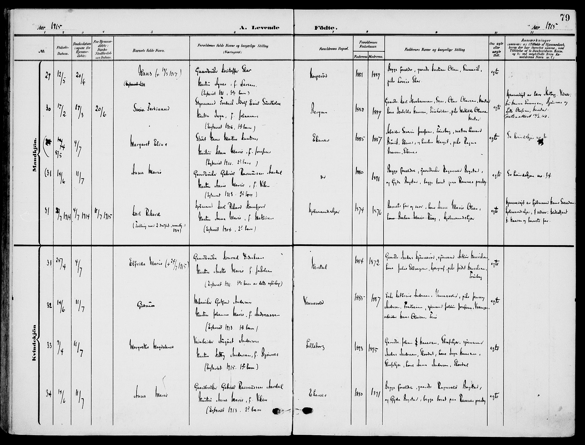 Nøtterøy kirkebøker, AV/SAKO-A-354/F/Fa/L0010: Parish register (official) no. I 10, 1908-1919, p. 79