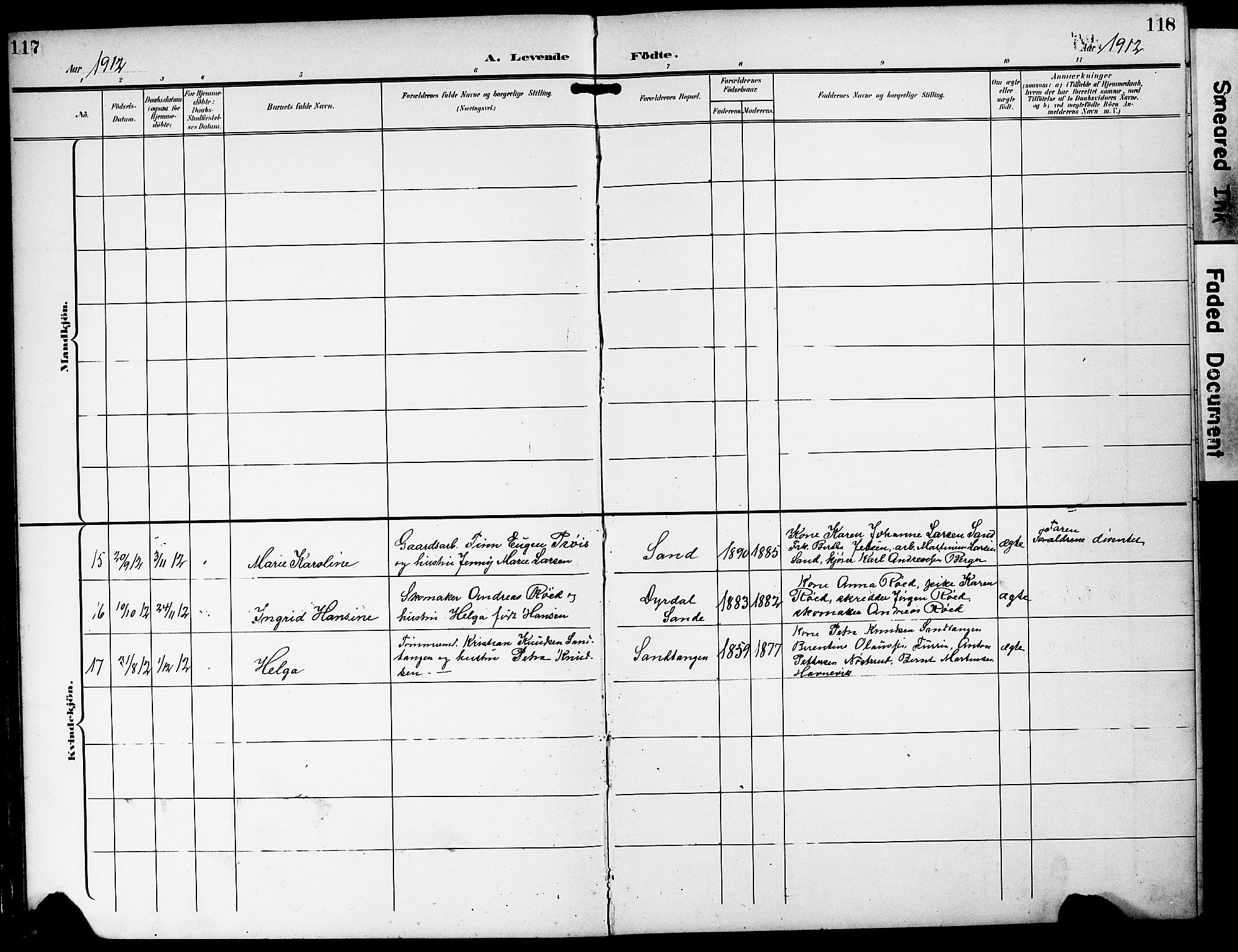 Strømm kirkebøker, AV/SAKO-A-322/G/Ga/L0004: Parish register (copy) no. I 4, 1897-1927, p. 117-118