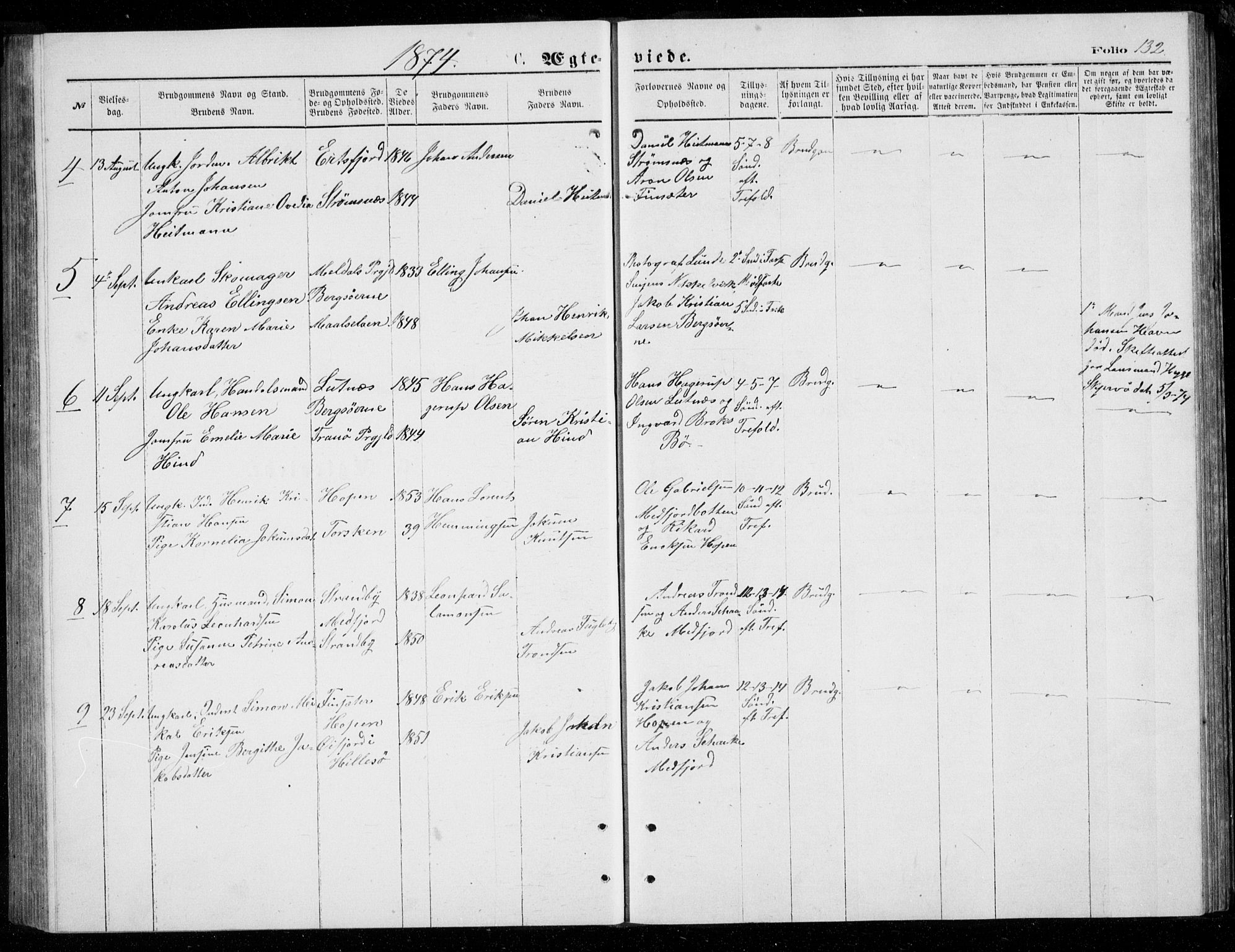 Berg sokneprestkontor, SATØ/S-1318/G/Ga/Gab/L0003klokker: Parish register (copy) no. 3, 1874-1886, p. 132