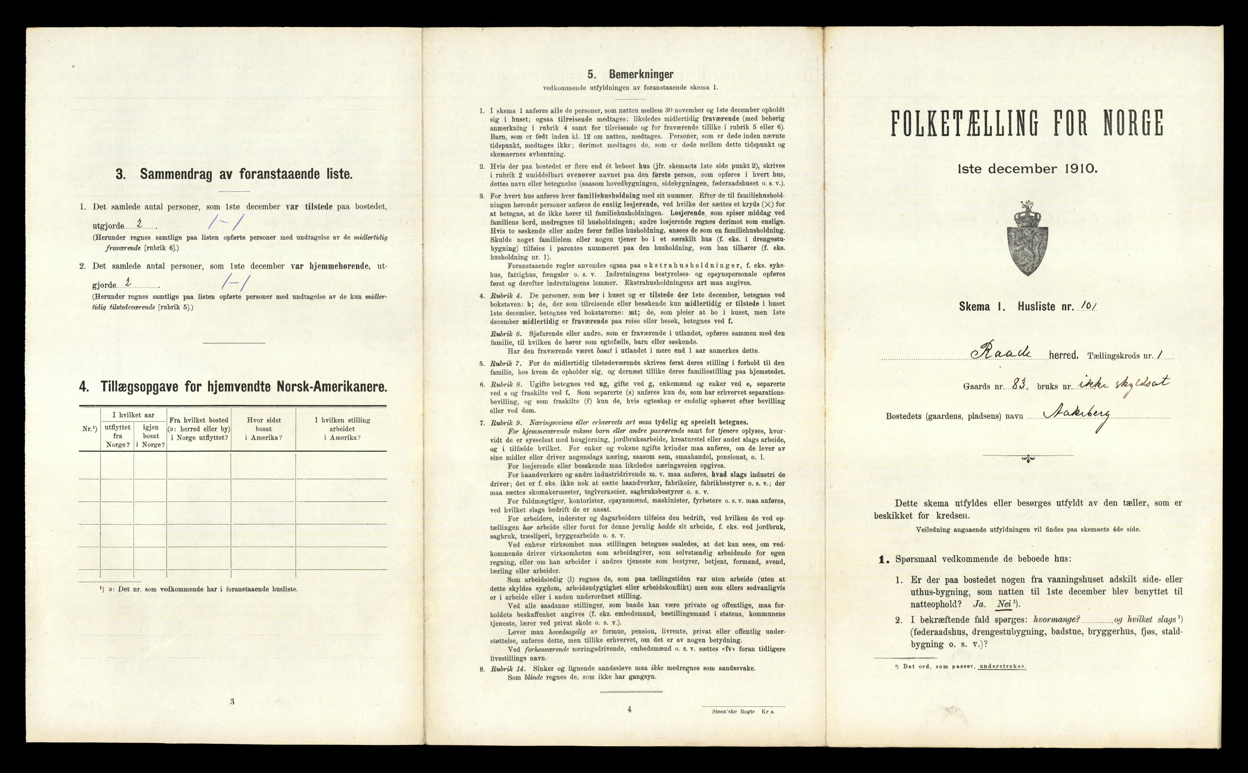 RA, 1910 census for Råde, 1910, p. 230