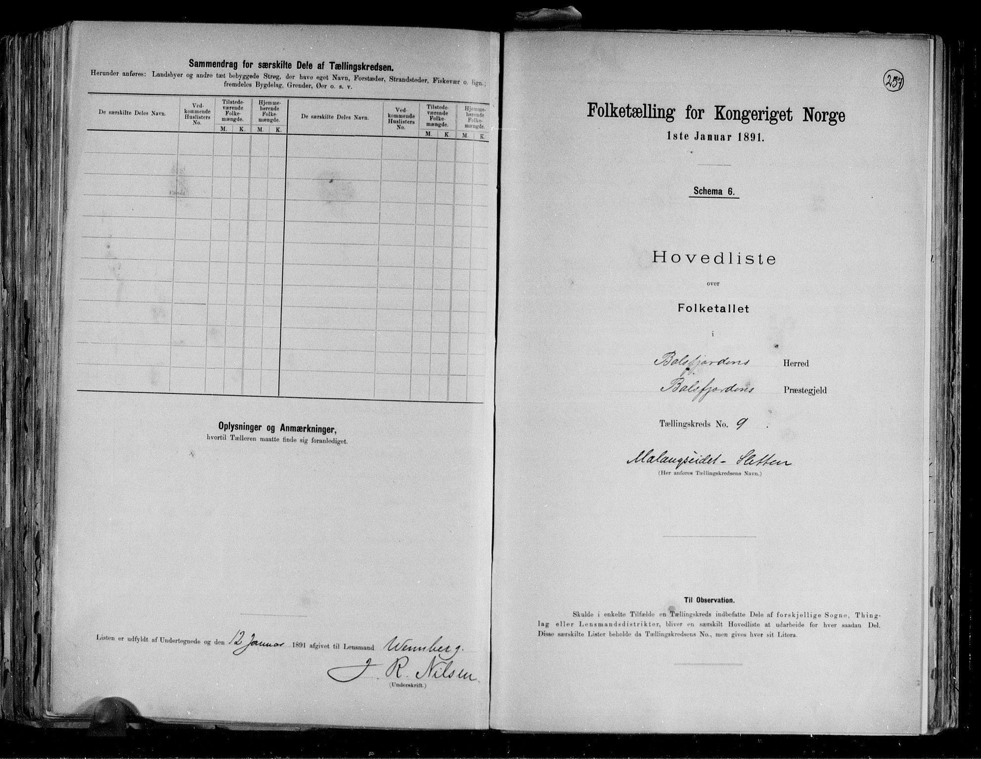 RA, 1891 census for 1933 Balsfjord, 1891, p. 21