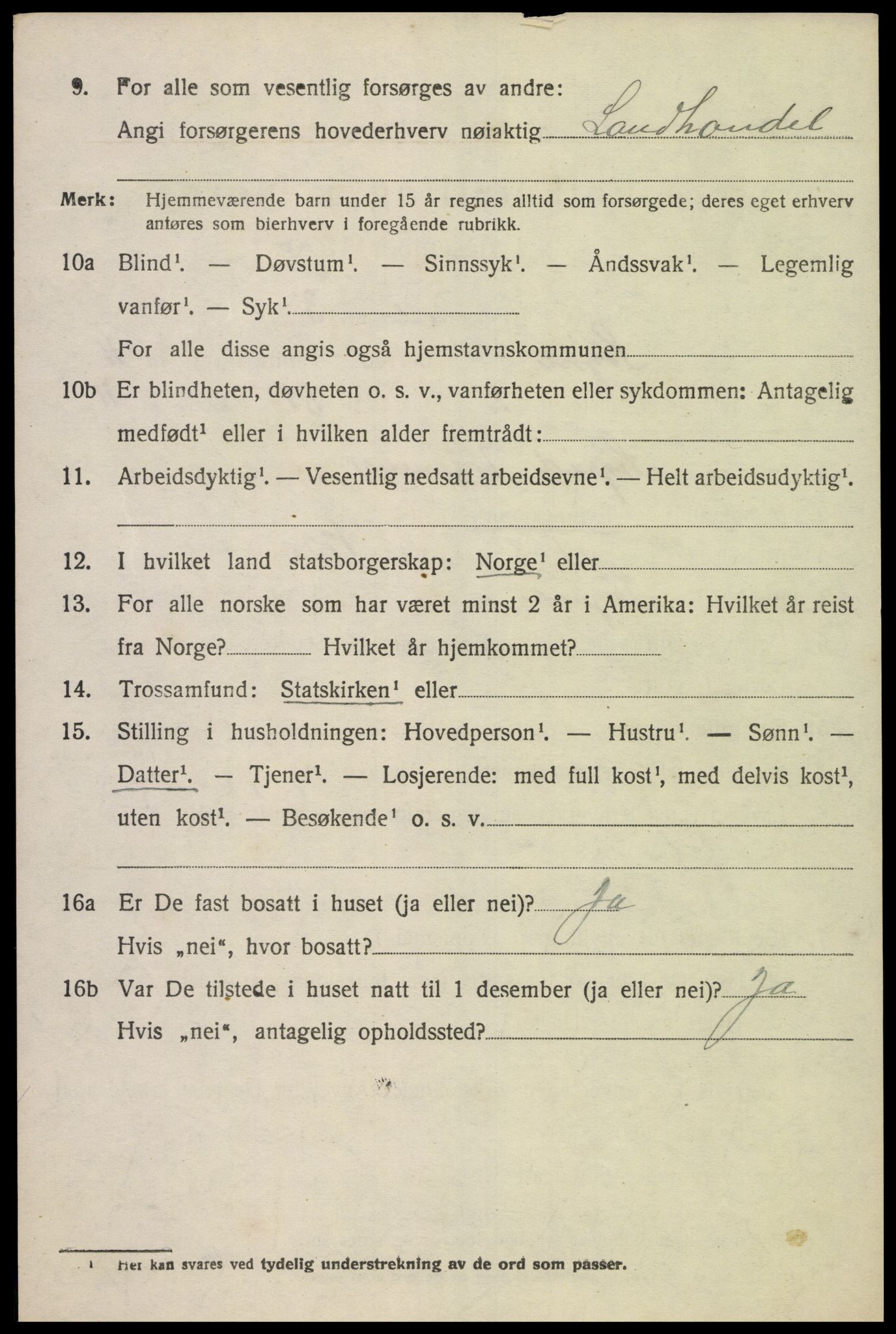 SAK, 1920 census for Søgne, 1920, p. 5638
