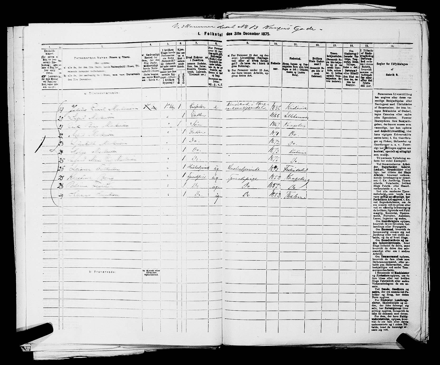 RA, 1875 census for 0301 Kristiania, 1875, p. 4434