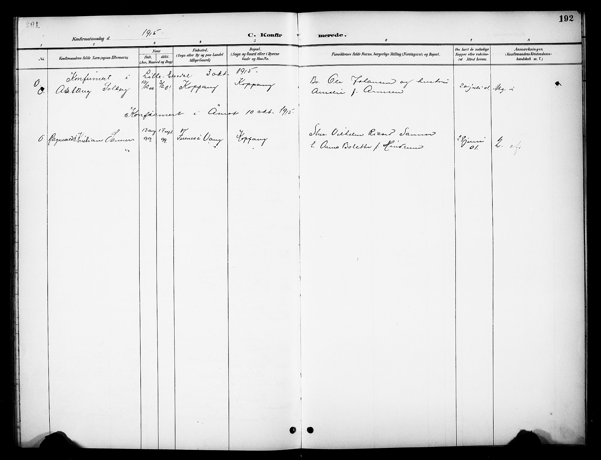 Stor-Elvdal prestekontor, AV/SAH-PREST-052/H/Ha/Hab/L0003: Parish register (copy) no. 3, 1895-1917, p. 192