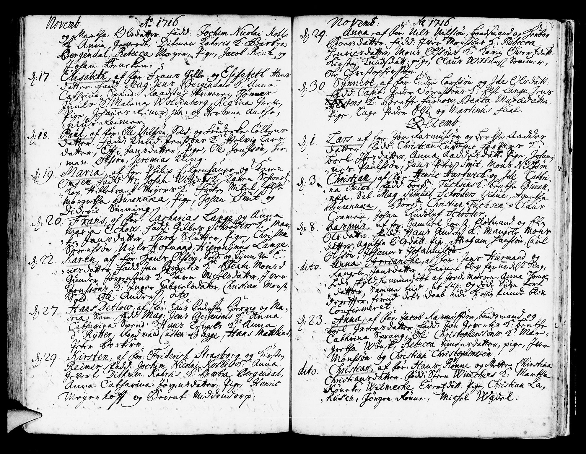 Korskirken sokneprestembete, SAB/A-76101/H/Haa/L0003: Parish register (official) no. A 3, 1698-1719, p. 254