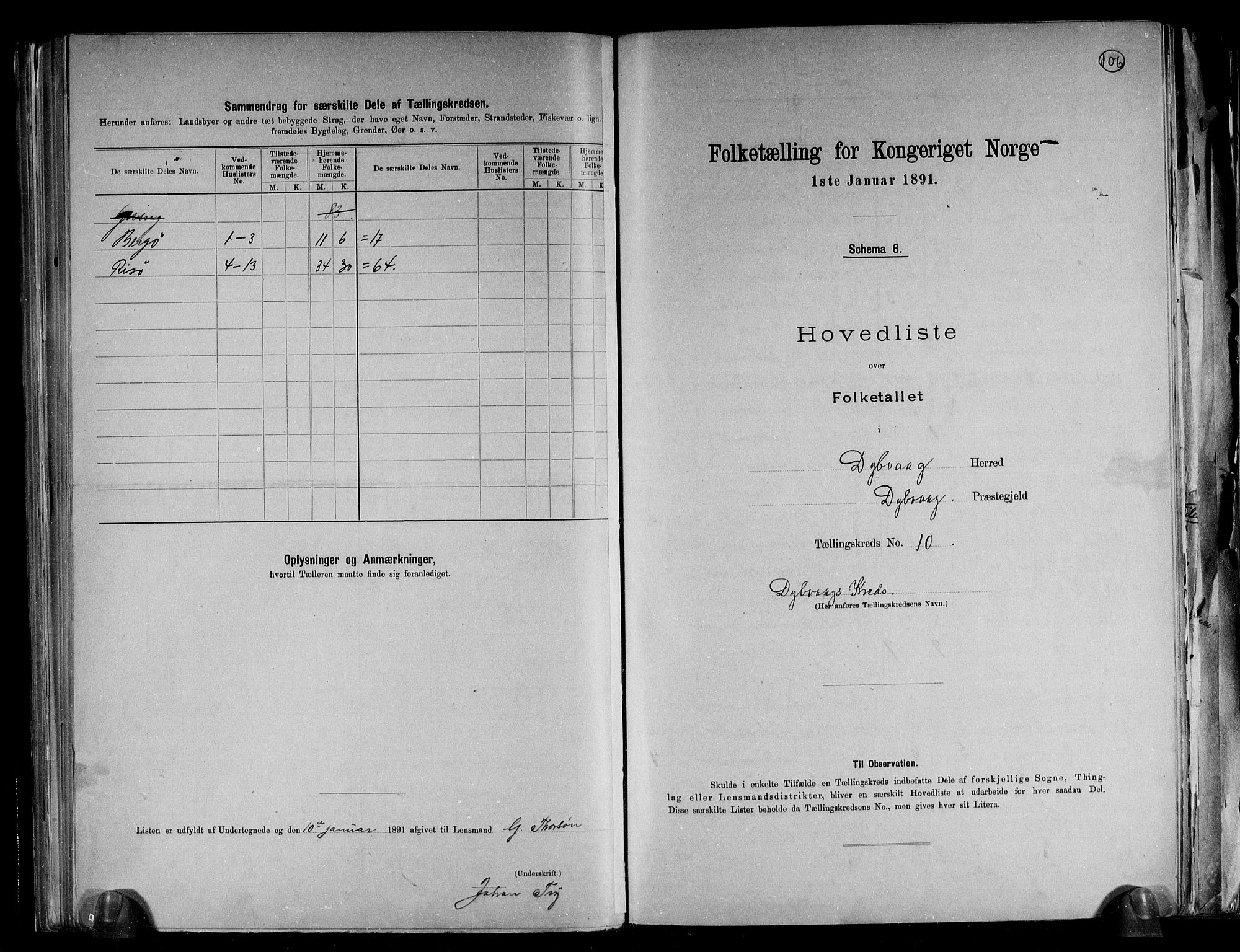 RA, 1891 census for 0915 Dypvåg, 1891, p. 27