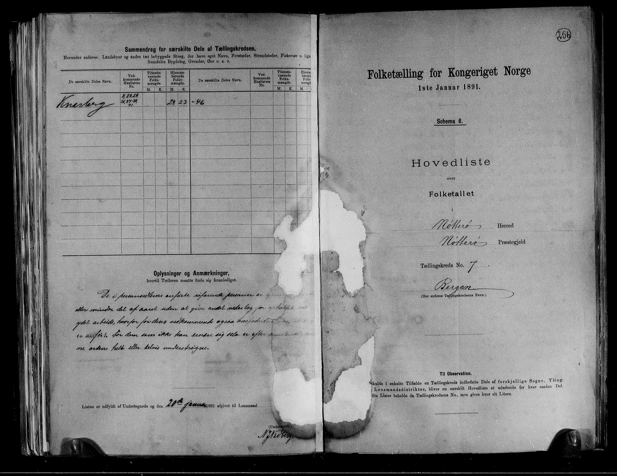 RA, 1891 census for 0722 Nøtterøy, 1891, p. 16