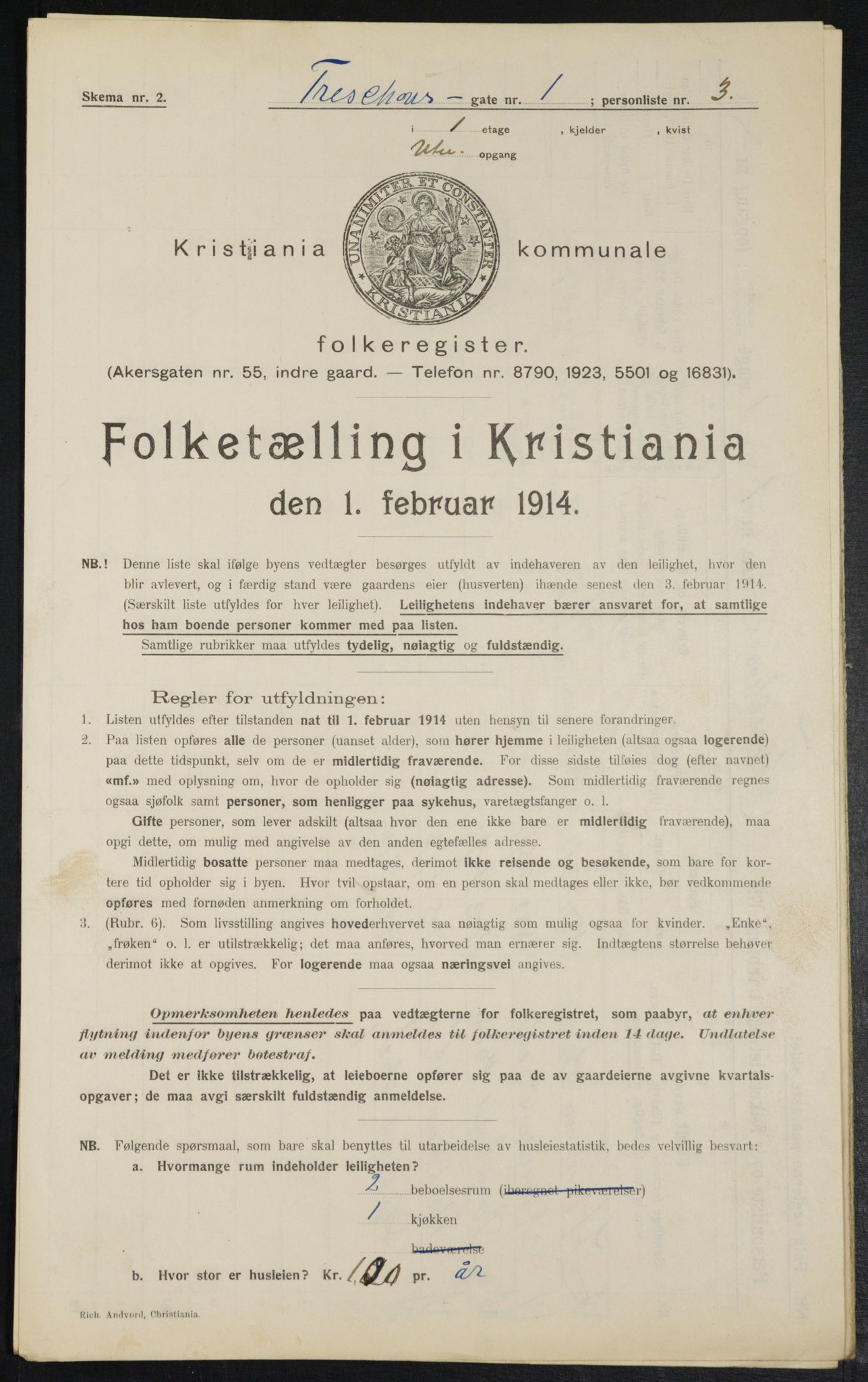 OBA, Municipal Census 1914 for Kristiania, 1914, p. 116388