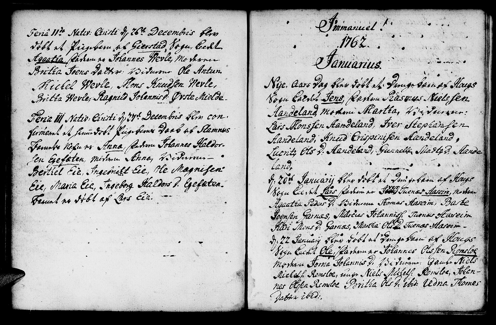 Haus sokneprestembete, SAB/A-75601/H/Haa: Parish register (official) no. A 8, 1754-1769, p. 45
