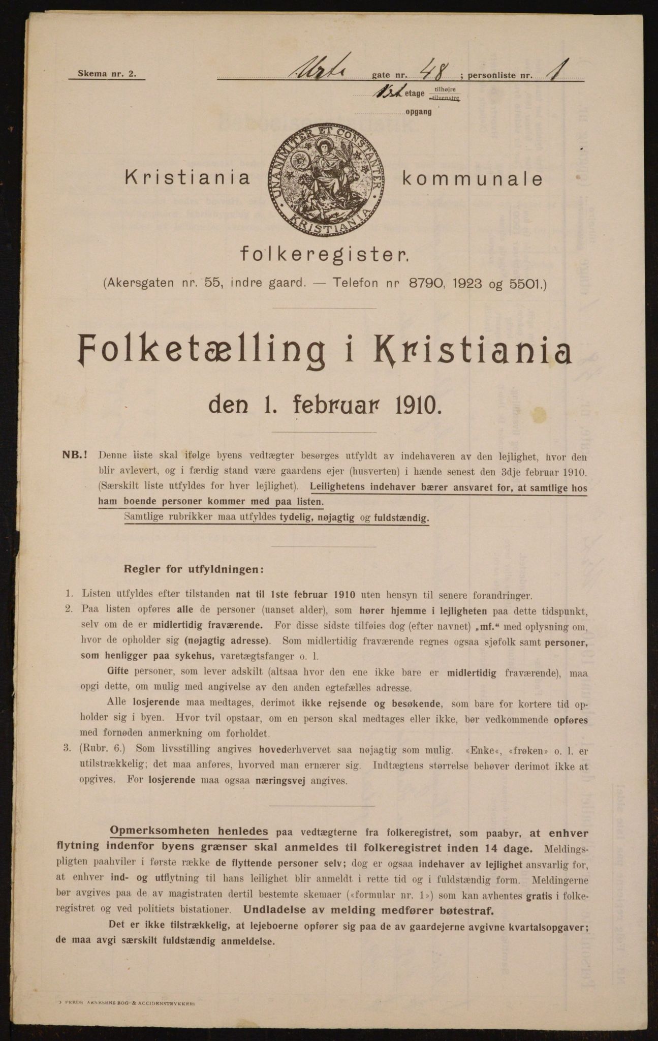 OBA, Municipal Census 1910 for Kristiania, 1910, p. 115002