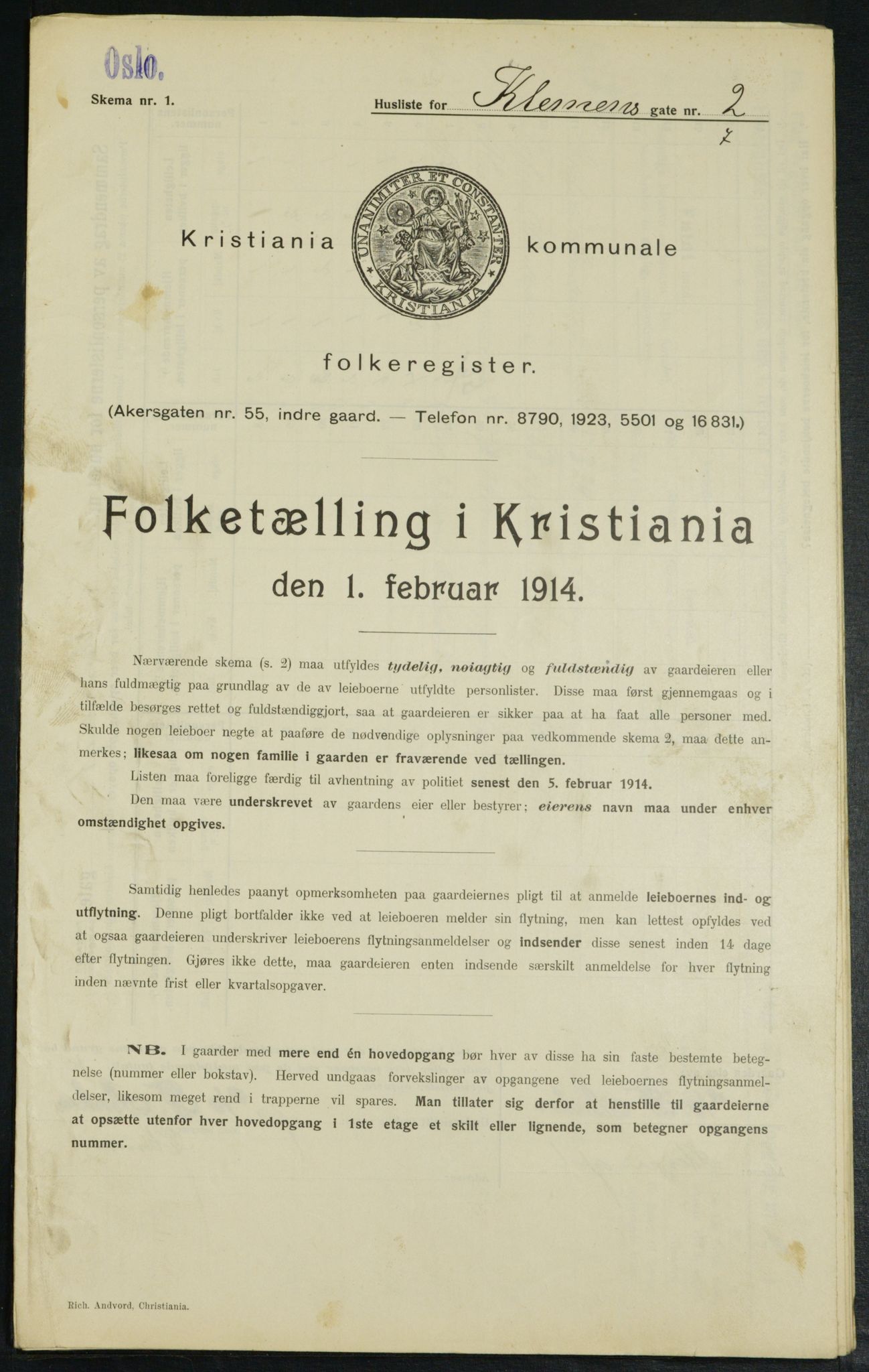 OBA, Municipal Census 1914 for Kristiania, 1914, p. 12941