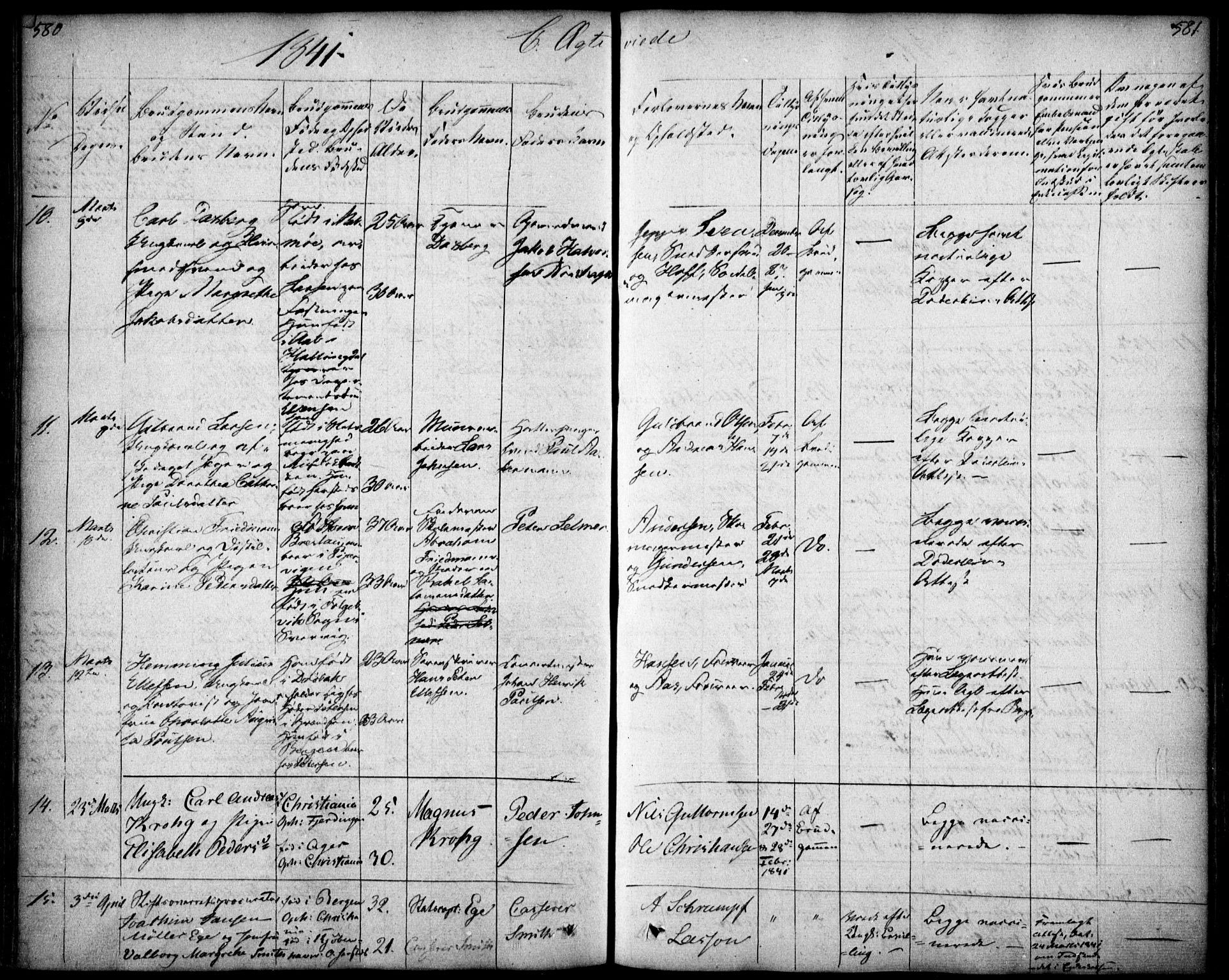 Oslo domkirke Kirkebøker, SAO/A-10752/F/Fa/L0019: Parish register (official) no. 19, 1828-1847, p. 580-581