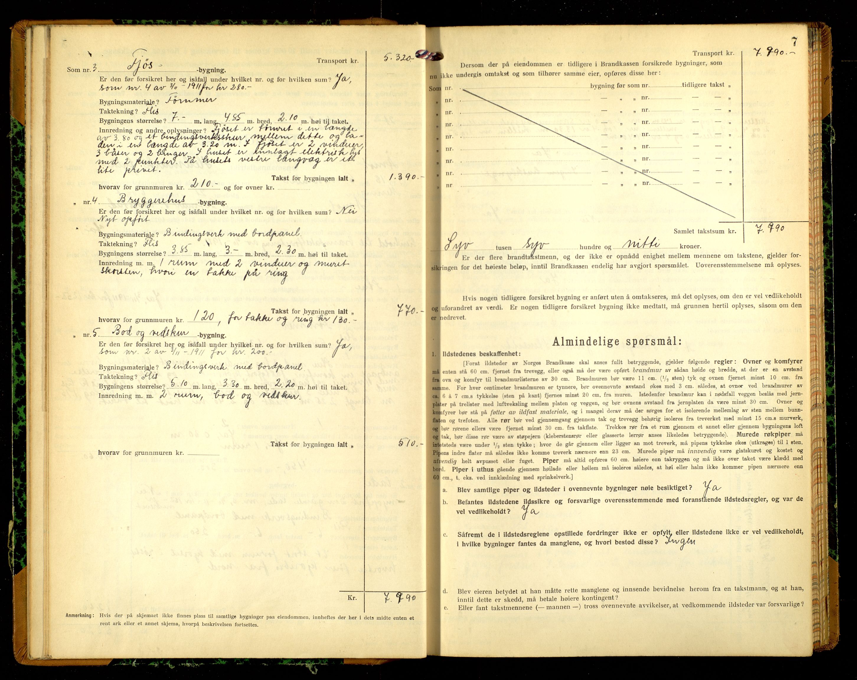 Norges Brannkasse, Åmot , AV/SAH-NBRANÅ-022/F/L0010: Branntakstprotokoll, 1919-1944