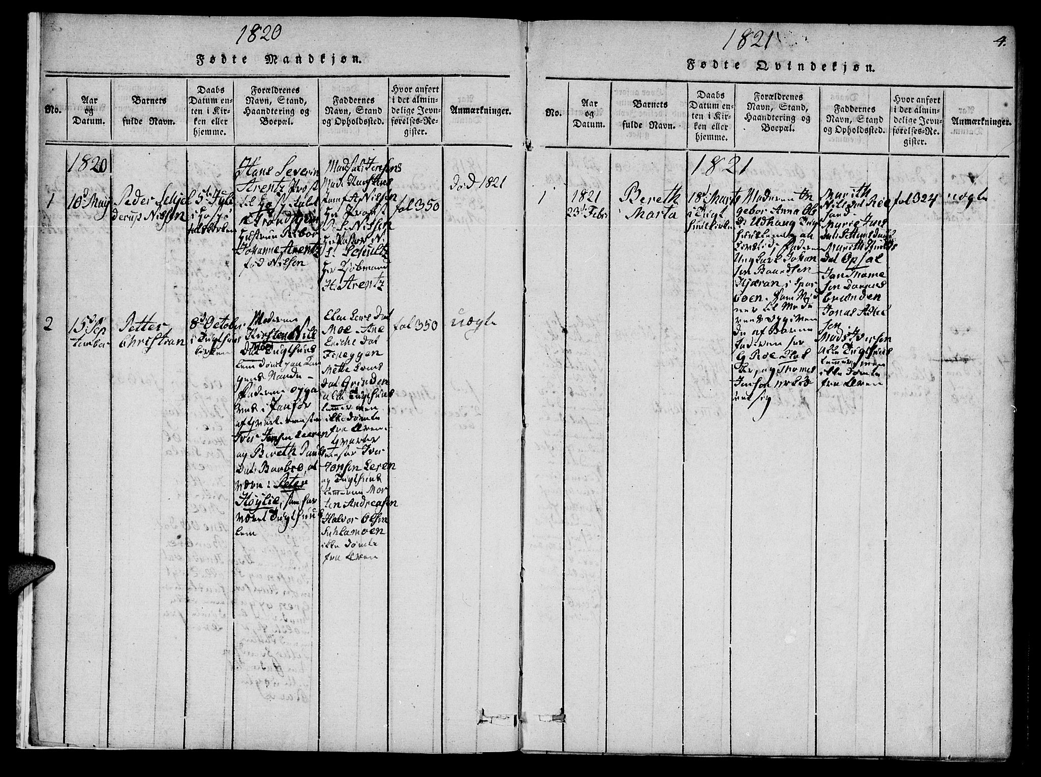 Ministerialprotokoller, klokkerbøker og fødselsregistre - Sør-Trøndelag, SAT/A-1456/623/L0467: Parish register (official) no. 623A01, 1815-1825, p. 4