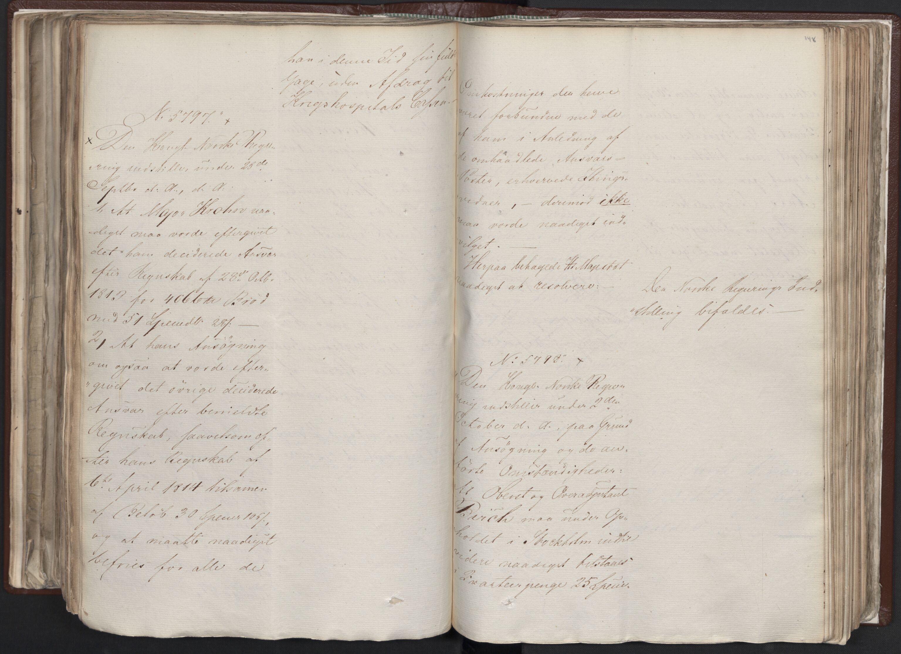 Statsrådssekretariatet, AV/RA-S-1001/A/Ab/L0012: Kgl. res. nr. 5679-6008 II, 1821, p. 147b-148a