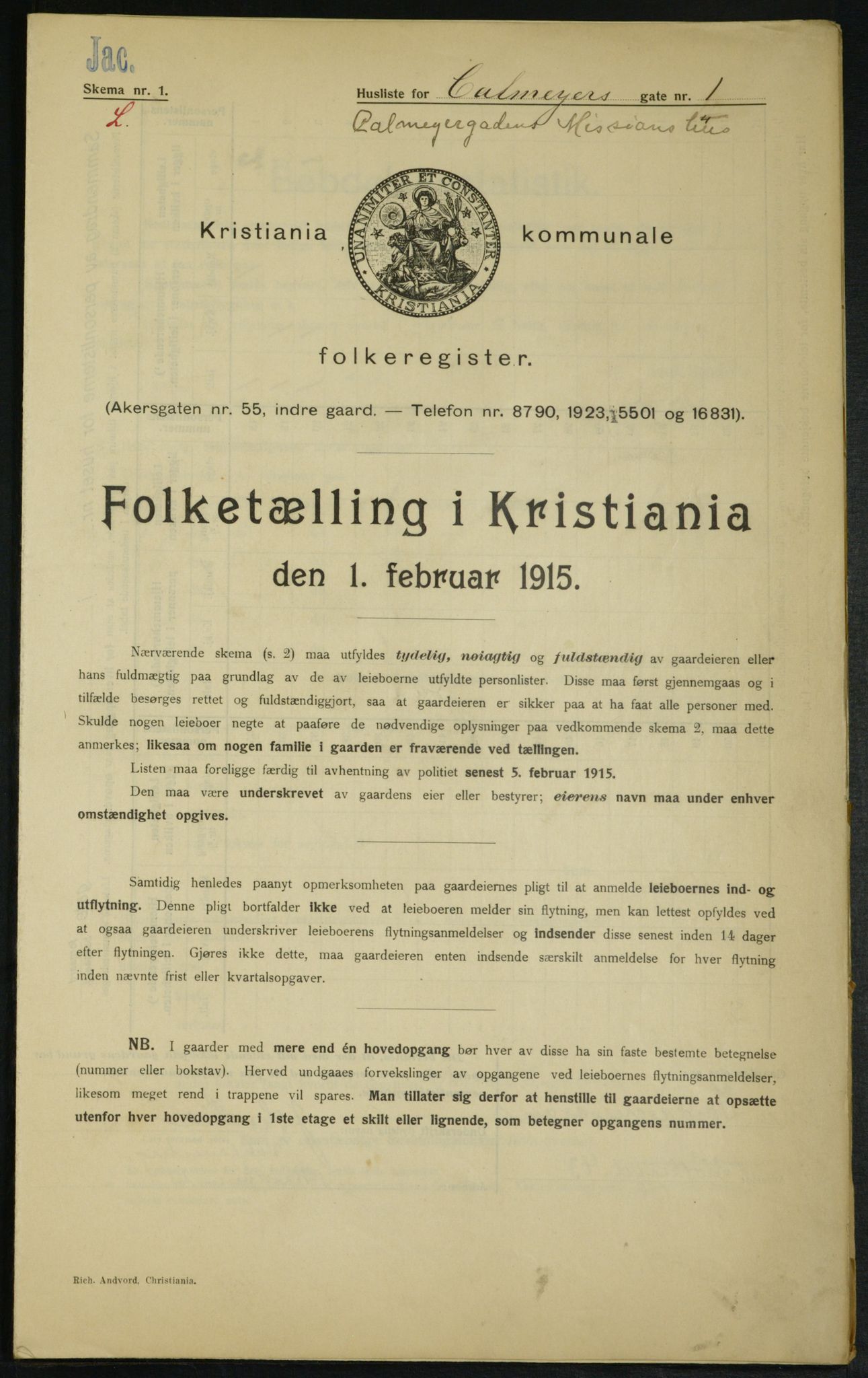 OBA, Municipal Census 1915 for Kristiania, 1915, p. 11402