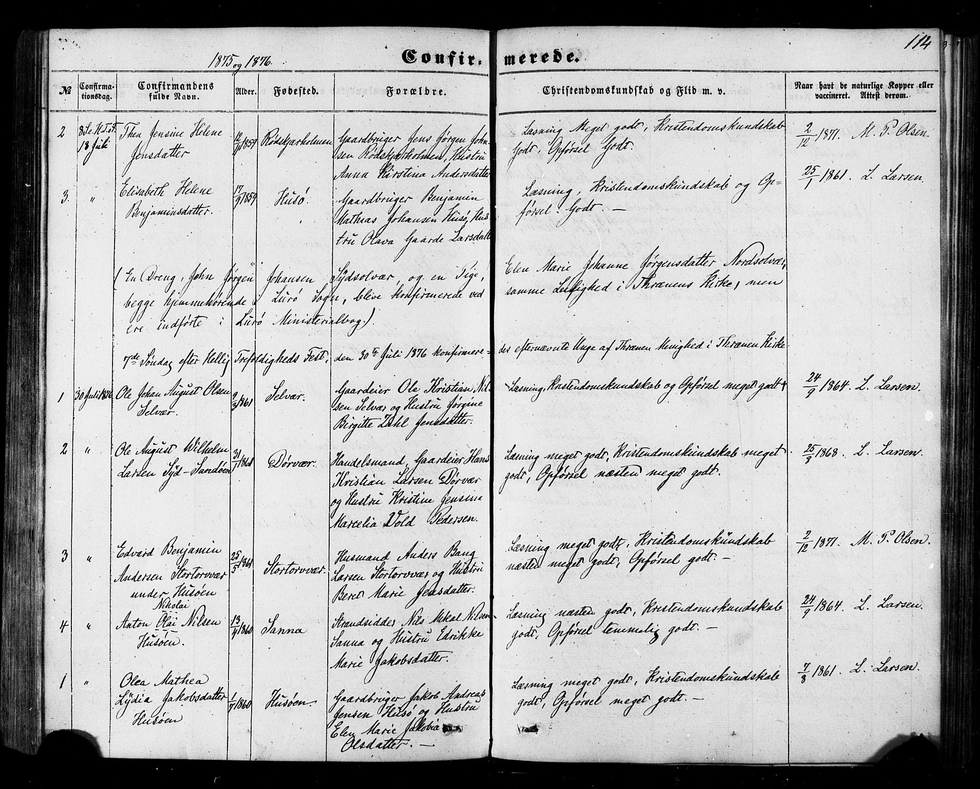 Ministerialprotokoller, klokkerbøker og fødselsregistre - Nordland, SAT/A-1459/840/L0579: Parish register (official) no. 840A01, 1863-1887, p. 114