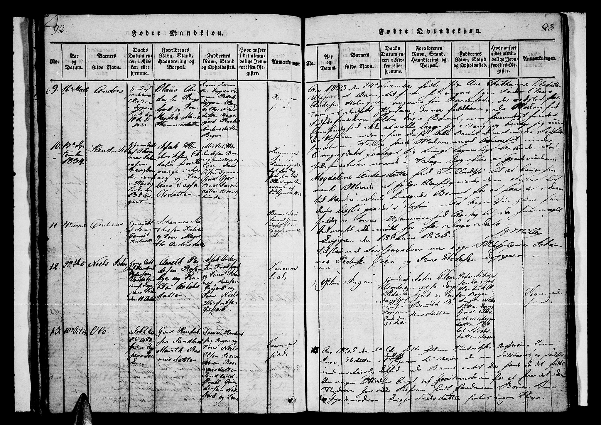 Loppa sokneprestkontor, SATØ/S-1339/H/Ha/L0003kirke: Parish register (official) no. 3, 1820-1848, p. 92-93