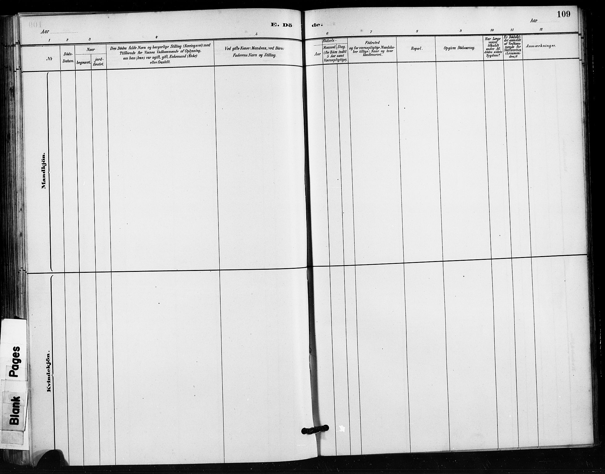 Håland sokneprestkontor, AV/SAST-A-101802/001/30BA/L0011: Parish register (official) no. A 10, 1883-1900, p. 109