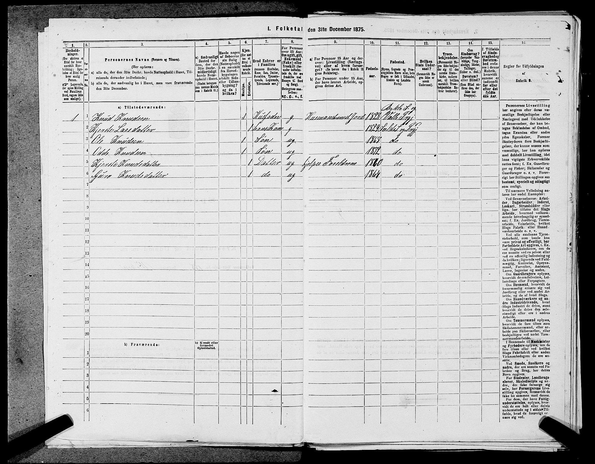 SAST, 1875 census for 1134P Suldal, 1875, p. 570