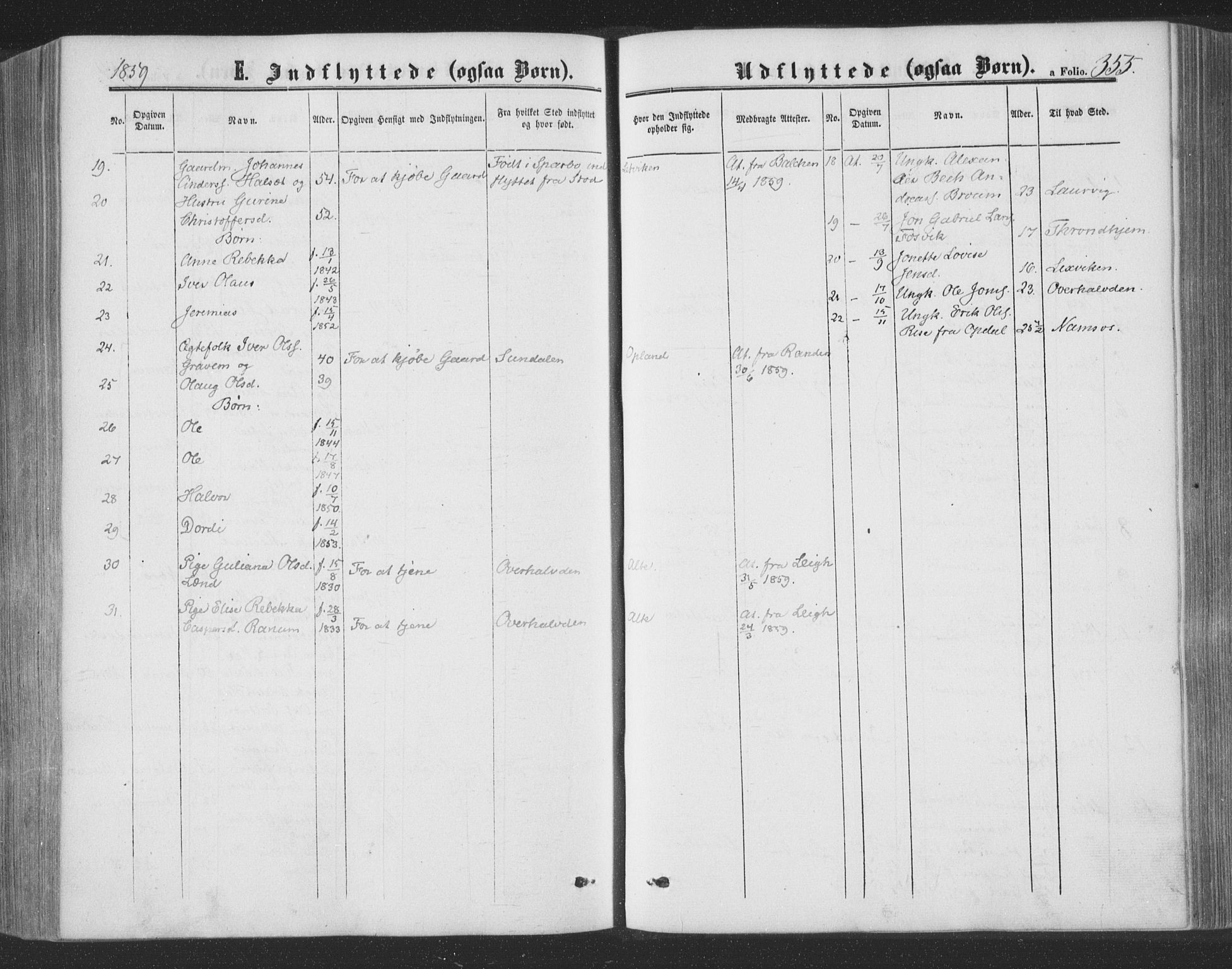 Ministerialprotokoller, klokkerbøker og fødselsregistre - Nord-Trøndelag, SAT/A-1458/773/L0615: Parish register (official) no. 773A06, 1857-1870, p. 355