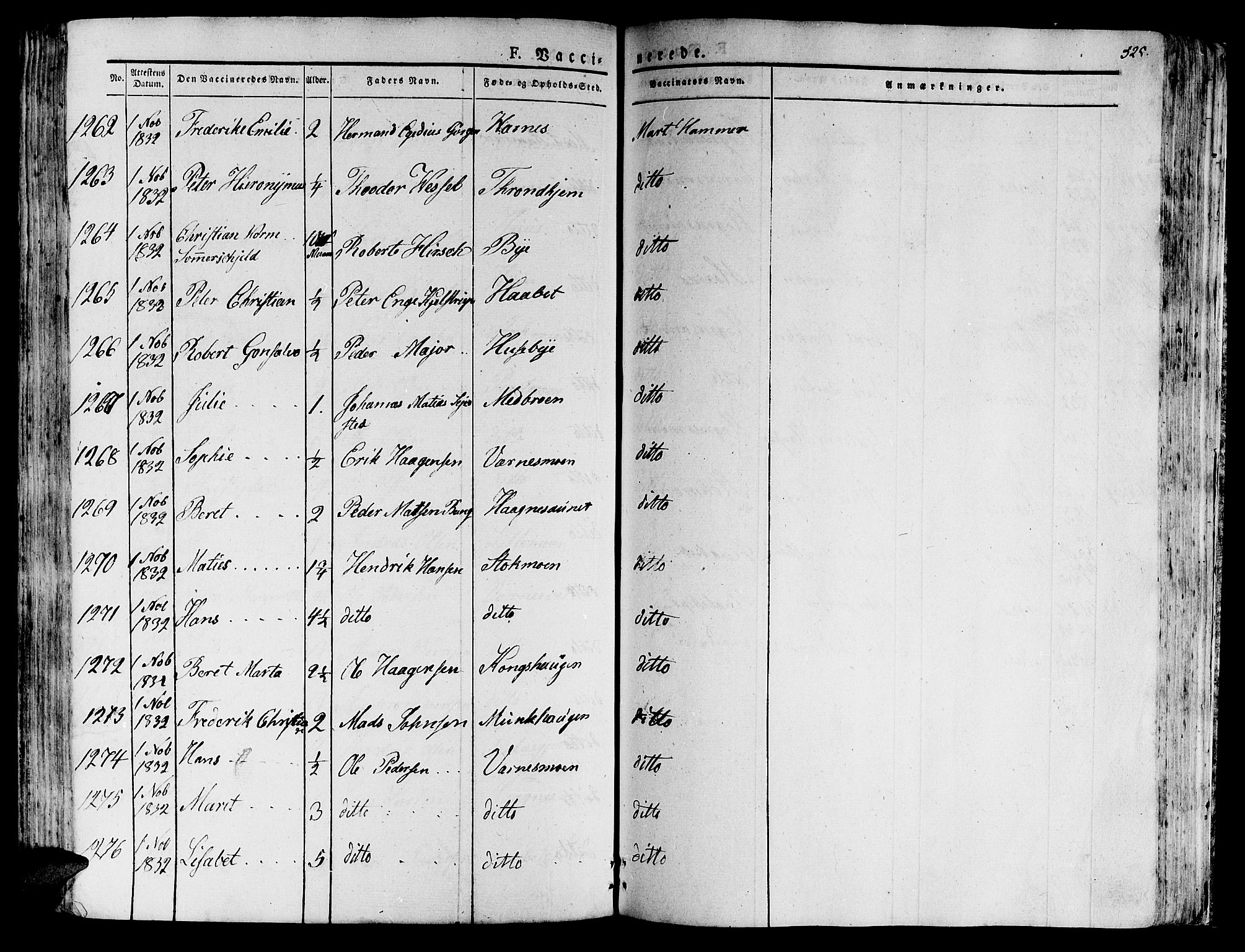 Ministerialprotokoller, klokkerbøker og fødselsregistre - Nord-Trøndelag, AV/SAT-A-1458/709/L0070: Parish register (official) no. 709A10, 1820-1832, p. 525