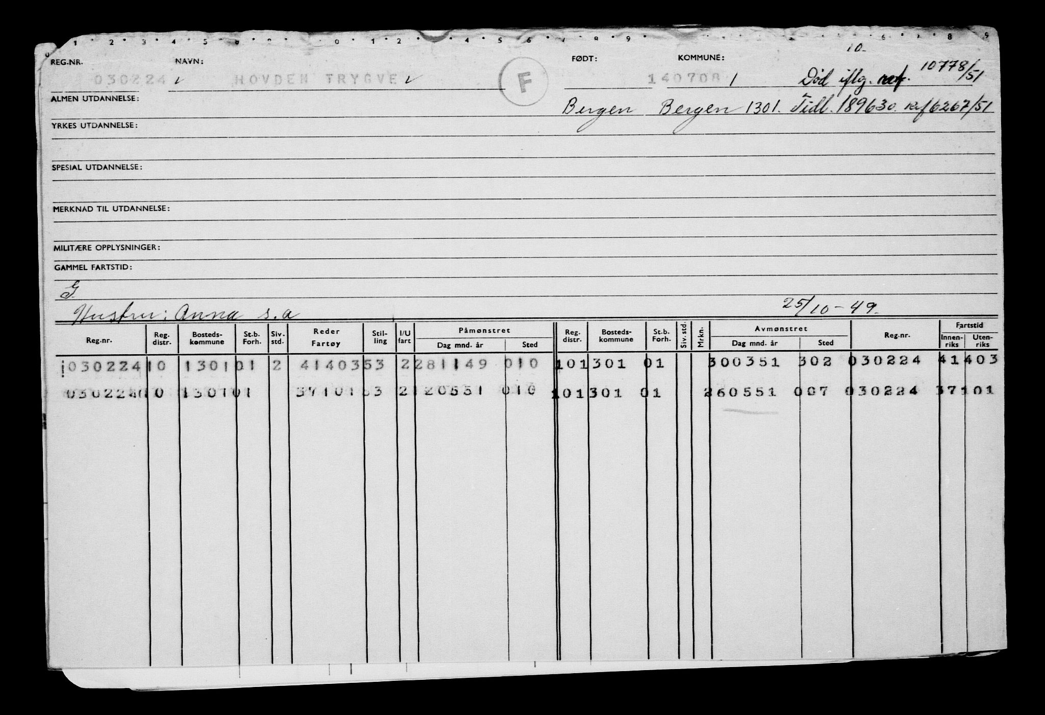 Direktoratet for sjømenn, RA/S-3545/G/Gb/L0078: Hovedkort, 1908, p. 230