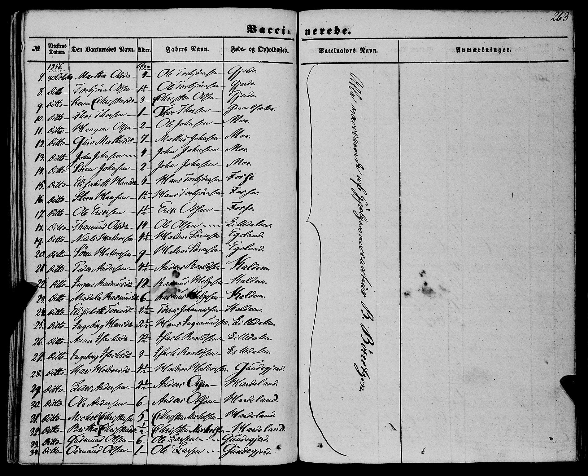 Etne sokneprestembete, SAB/A-75001/H/Haa: Parish register (official) no. A 8, 1848-1862, p. 263