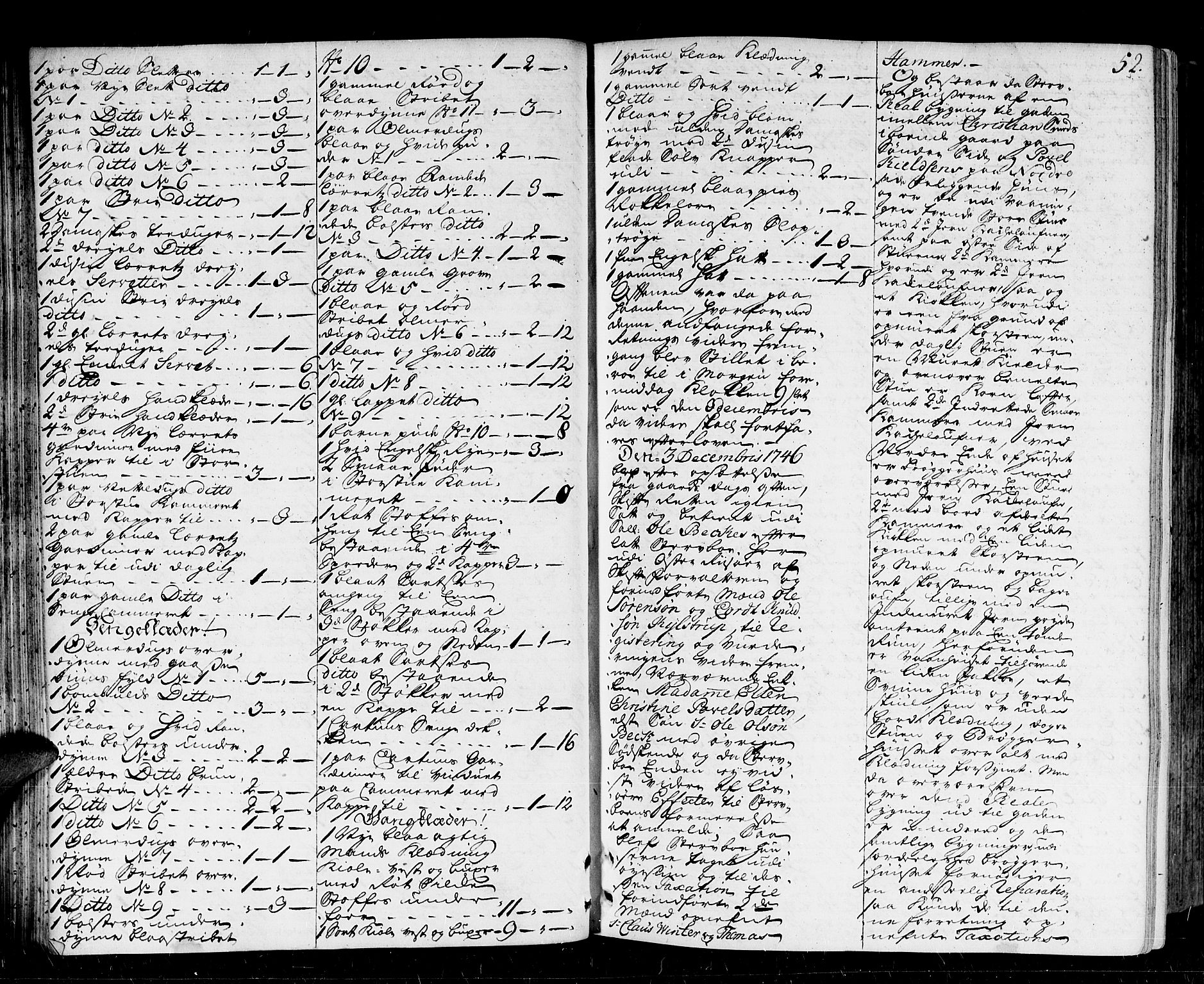 Arendal byfogd, AV/SAK-1222-0001/H/Hc/L0005: Skifteprotokoll nr. 4 for Arendal og Risør, m/register, 1743-1762, p. 51b-52a