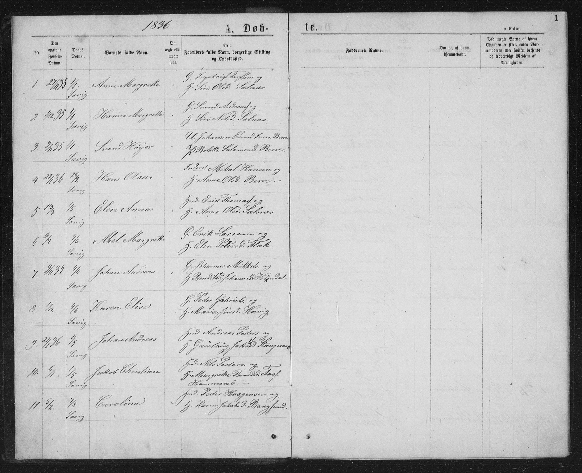 Ministerialprotokoller, klokkerbøker og fødselsregistre - Nord-Trøndelag, SAT/A-1458/768/L0566: Parish register (official) no. 768A01, 1836-1865, p. 1