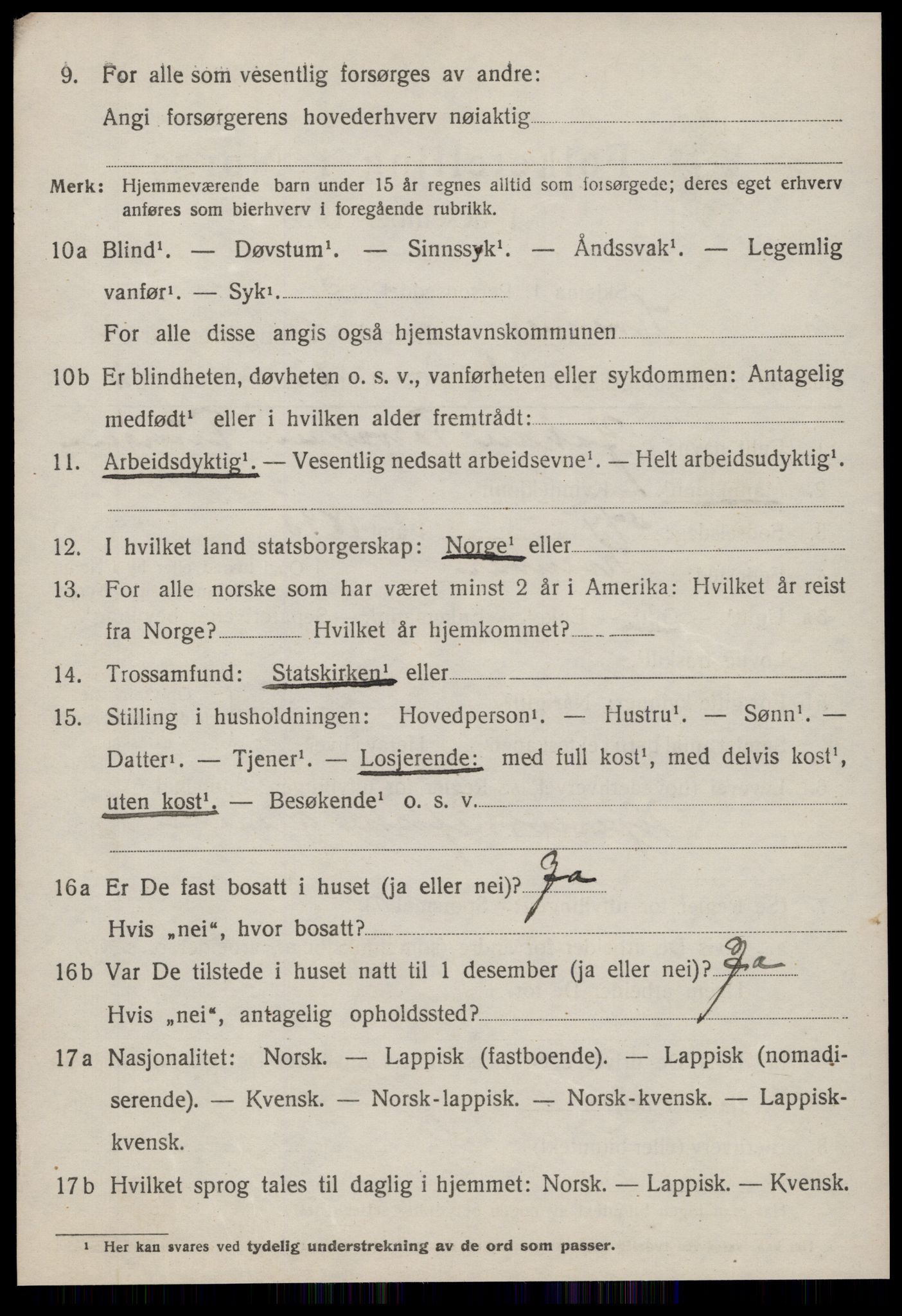 SAT, 1920 census for Kvenvær, 1920, p. 749