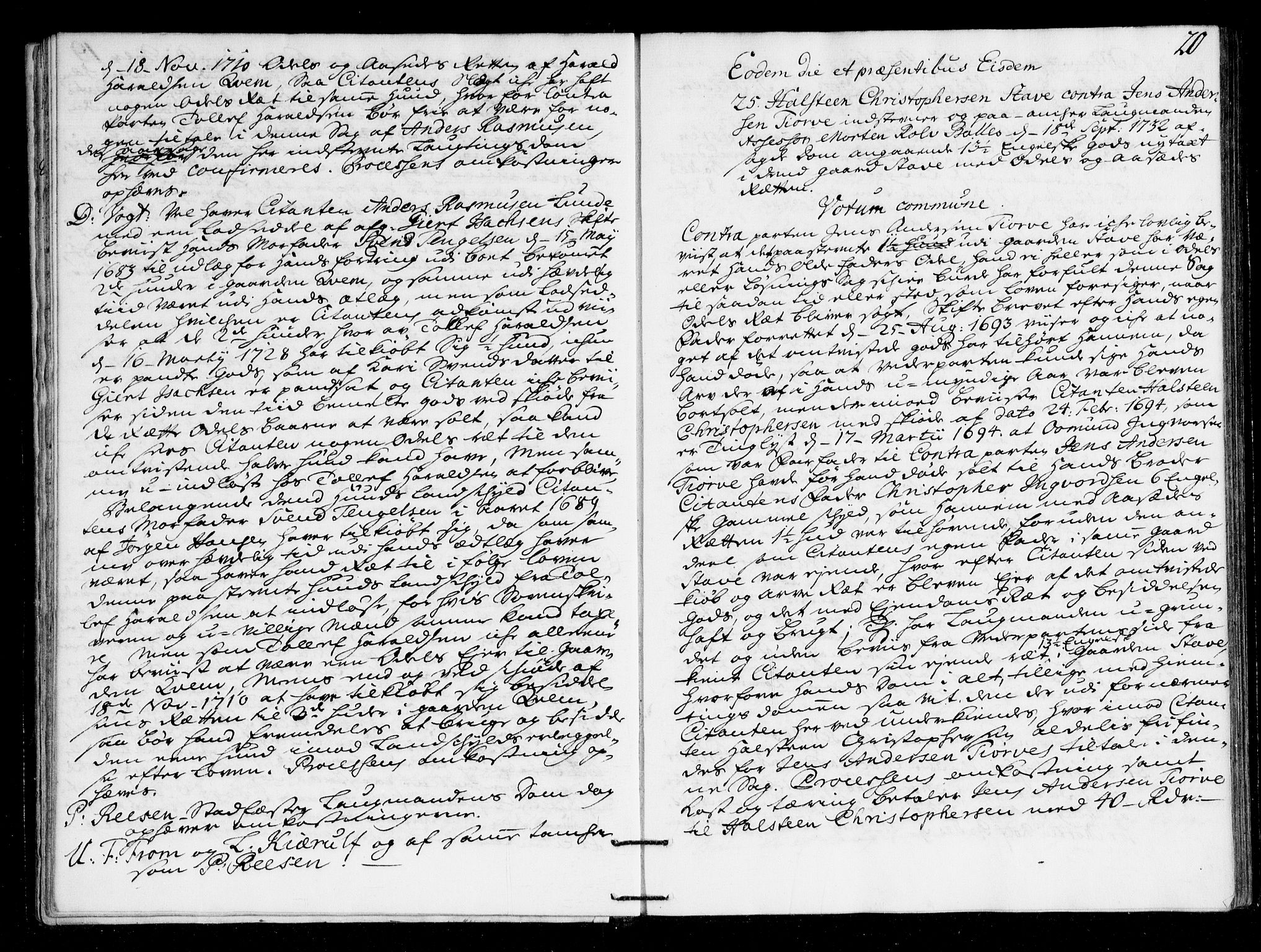 Overhoffretten 1667-1797, AV/RA-EA-2884/Ac/L0169: Voteringsprotokoll, 1734, p. 19b-20a
