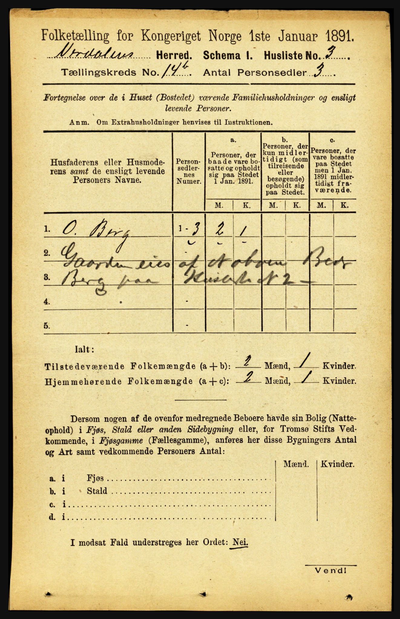 RA, 1891 census for 1721 Verdal, 1891, p. 7326