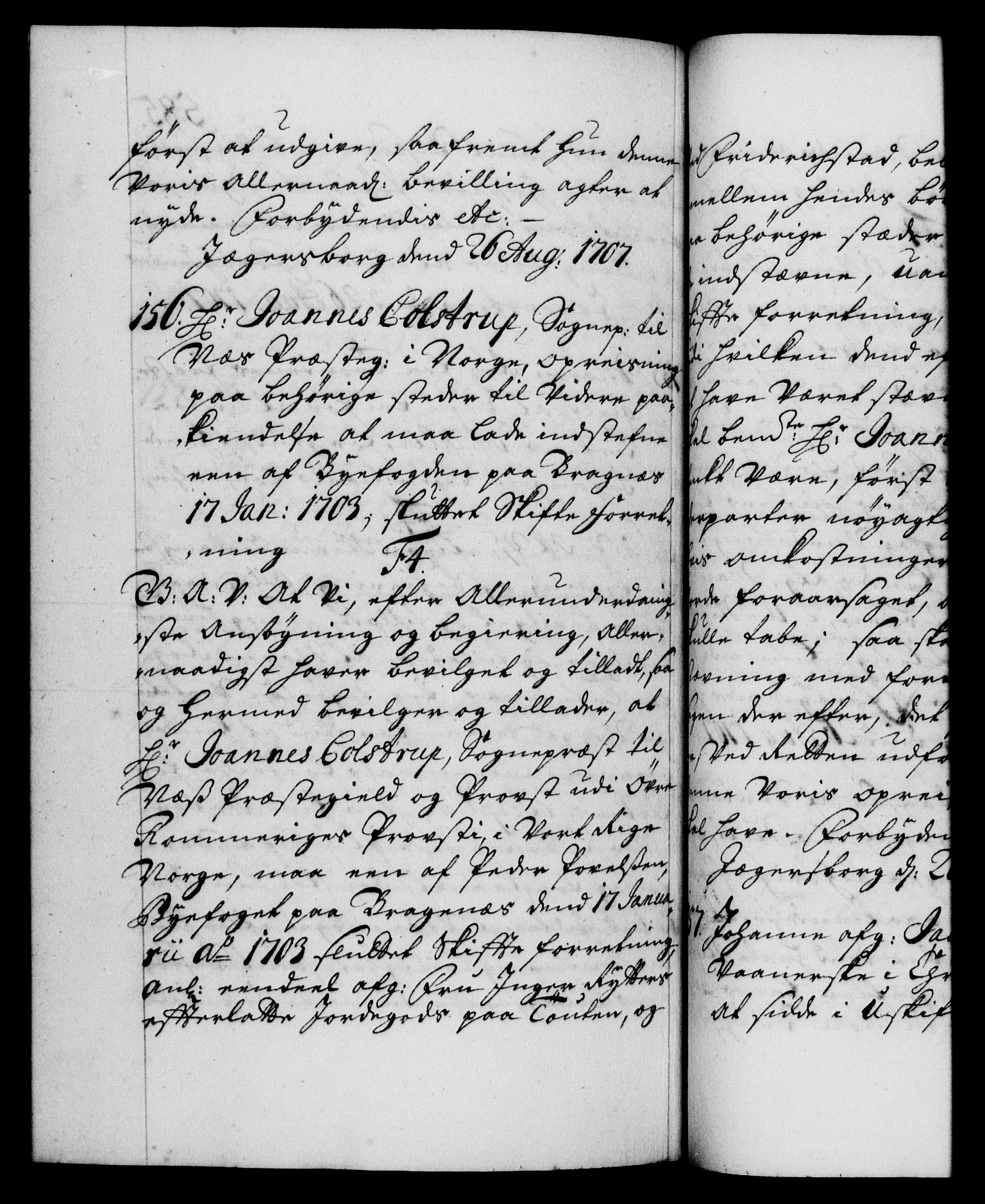 Danske Kanselli 1572-1799, AV/RA-EA-3023/F/Fc/Fca/Fcaa/L0019: Norske registre, 1704-1707, p. 585b