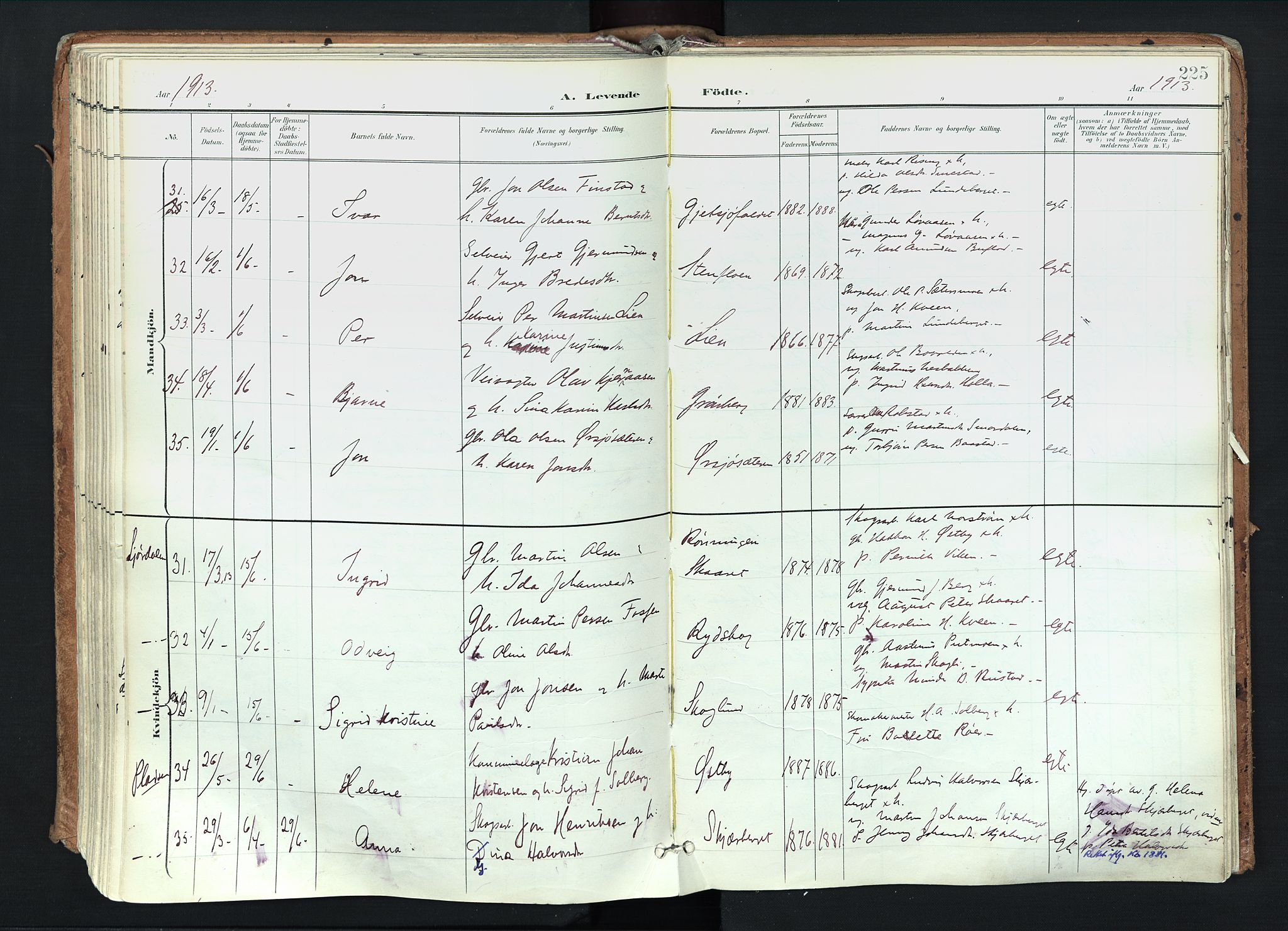 Trysil prestekontor, AV/SAH-PREST-046/H/Ha/Haa/L0012: Parish register (official) no. 12, 1898-1917, p. 225