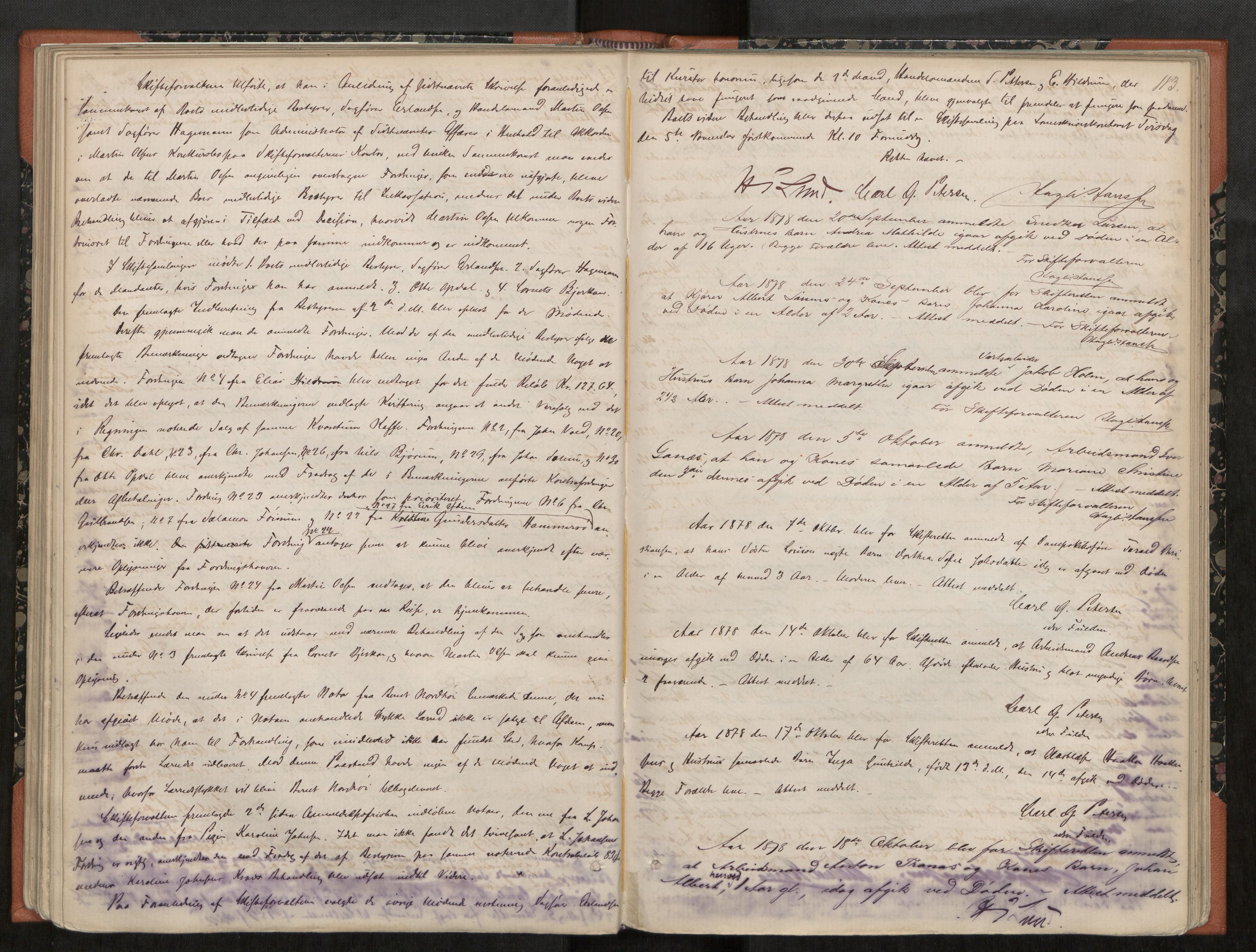 Namdal sorenskriveri, AV/SAT-A-4133/1/3/3B/L0004: Skiftebehandlingsprotokoll, 1875-1880, p. 113