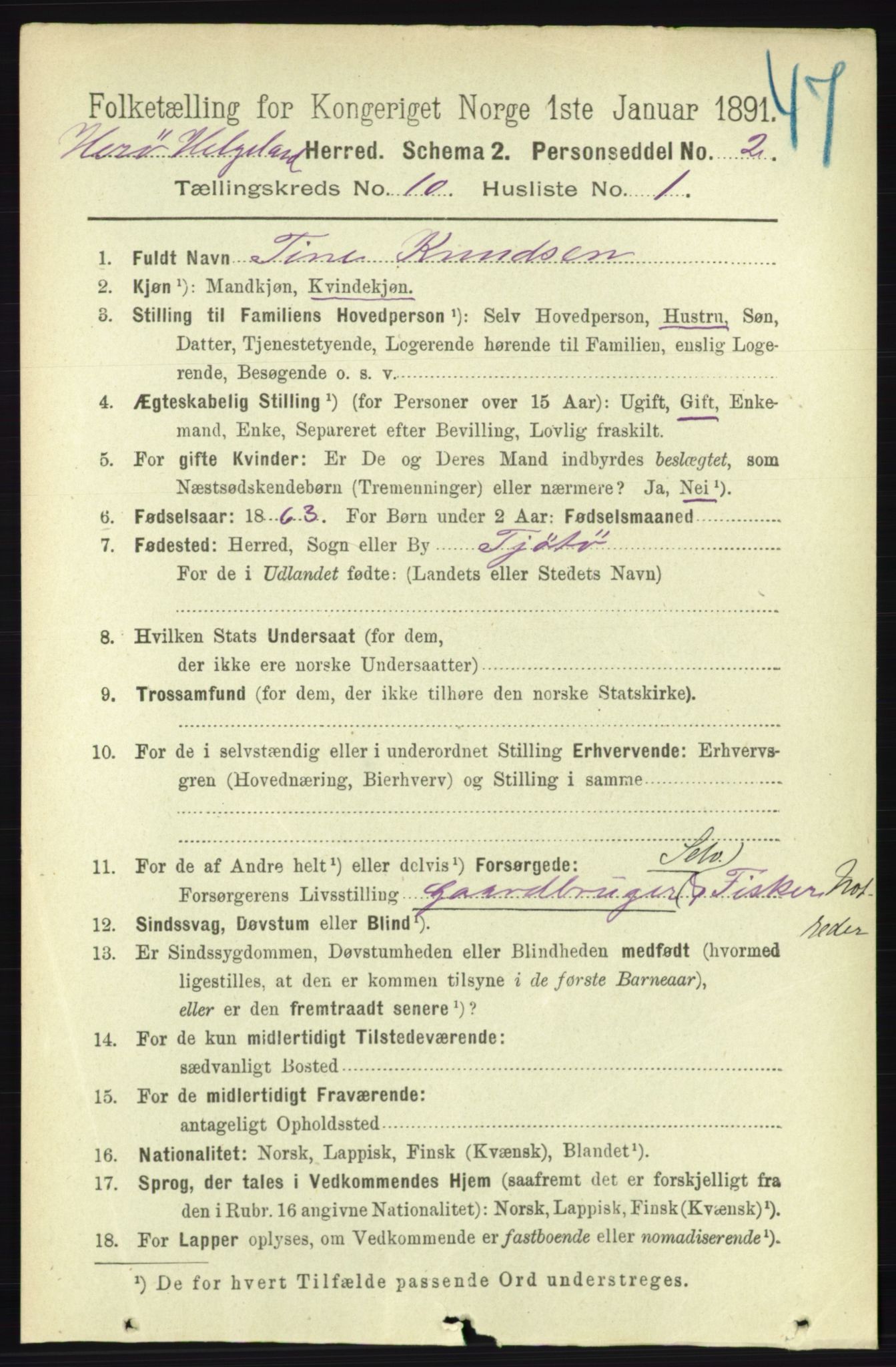 RA, 1891 census for 1818 Herøy, 1891, p. 3913